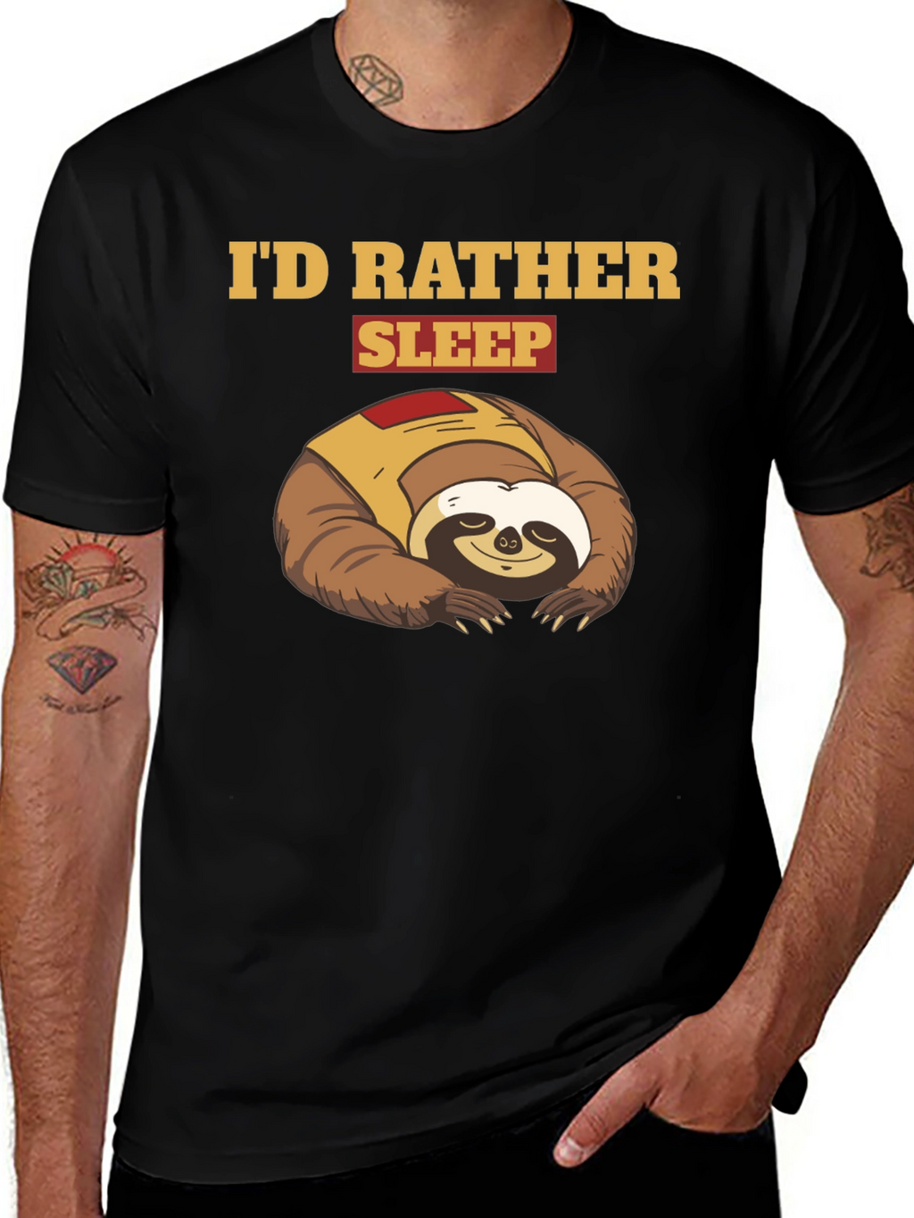 Id Rather Sleep Sloth Graphic T-Shirt