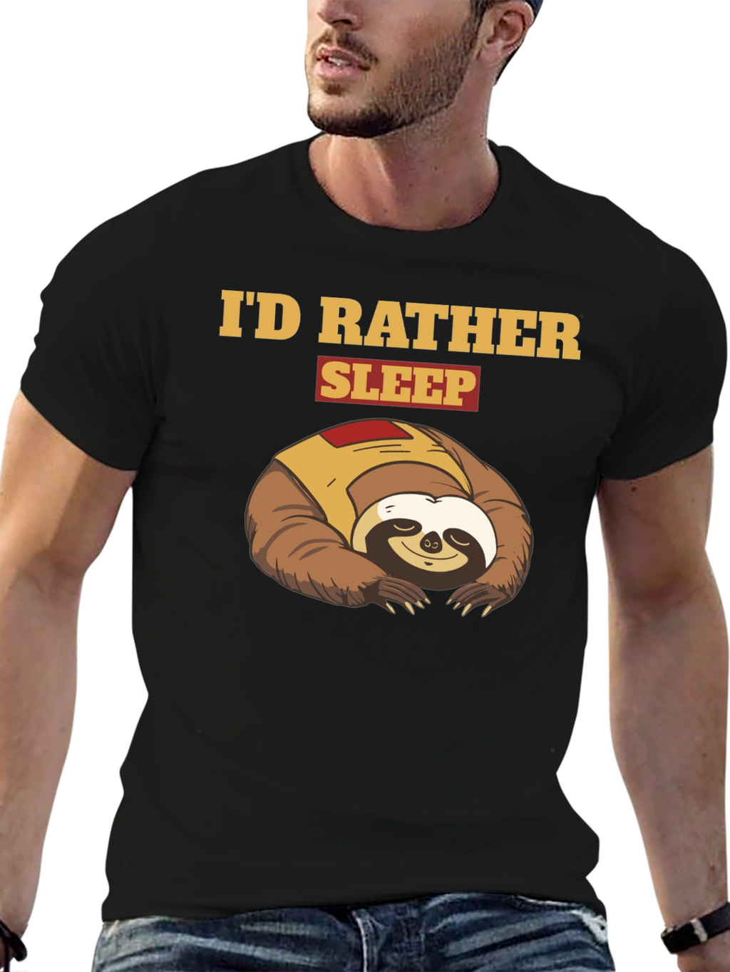 Id Rather Sleep Sloth Graphic T-Shirt