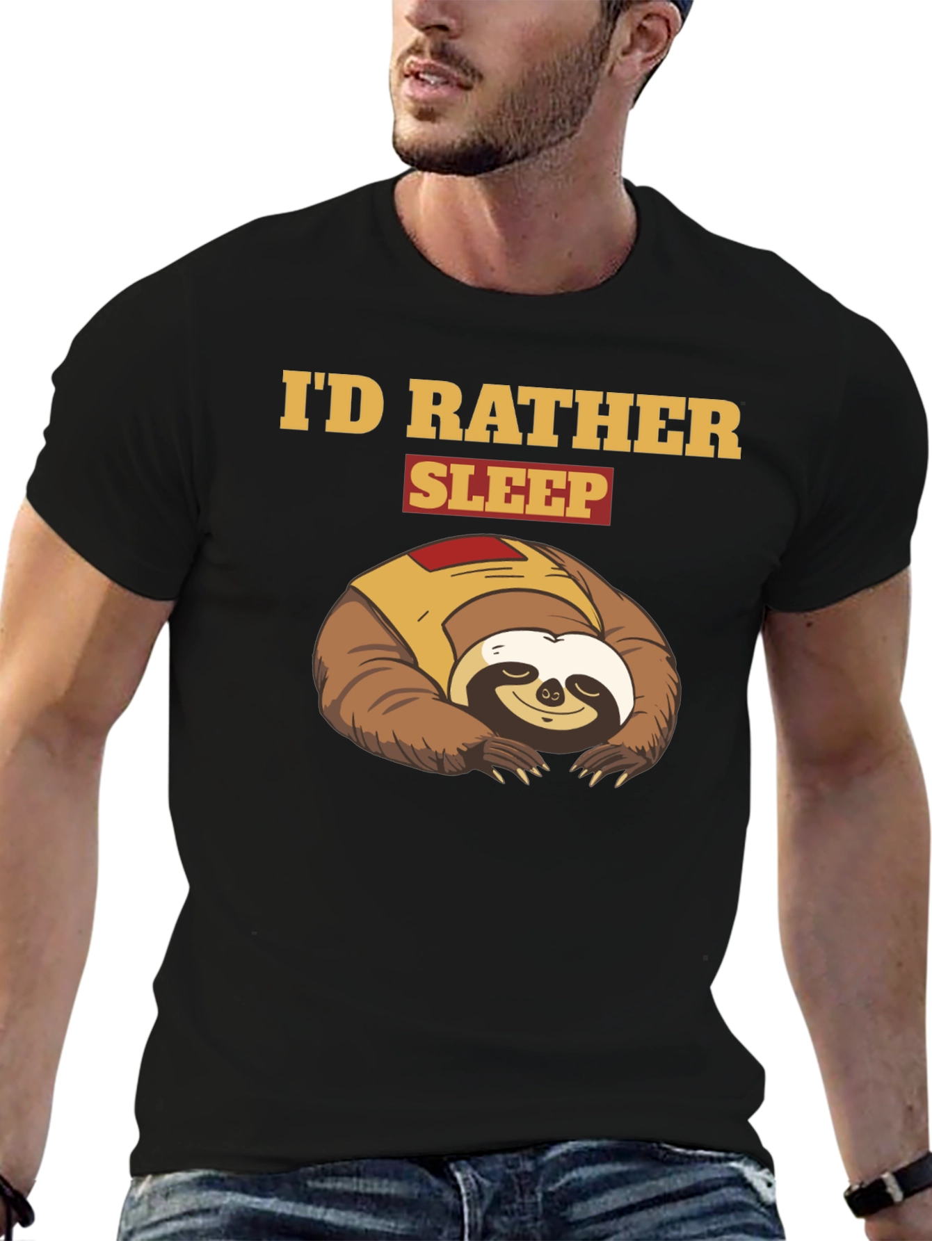 Id Rather Sleep Sloth Graphic T-Shirt