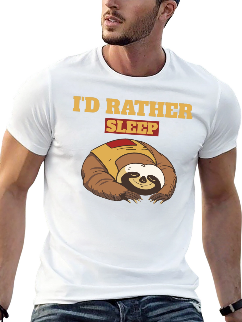 Id Rather Sleep Sloth Graphic T-Shirt