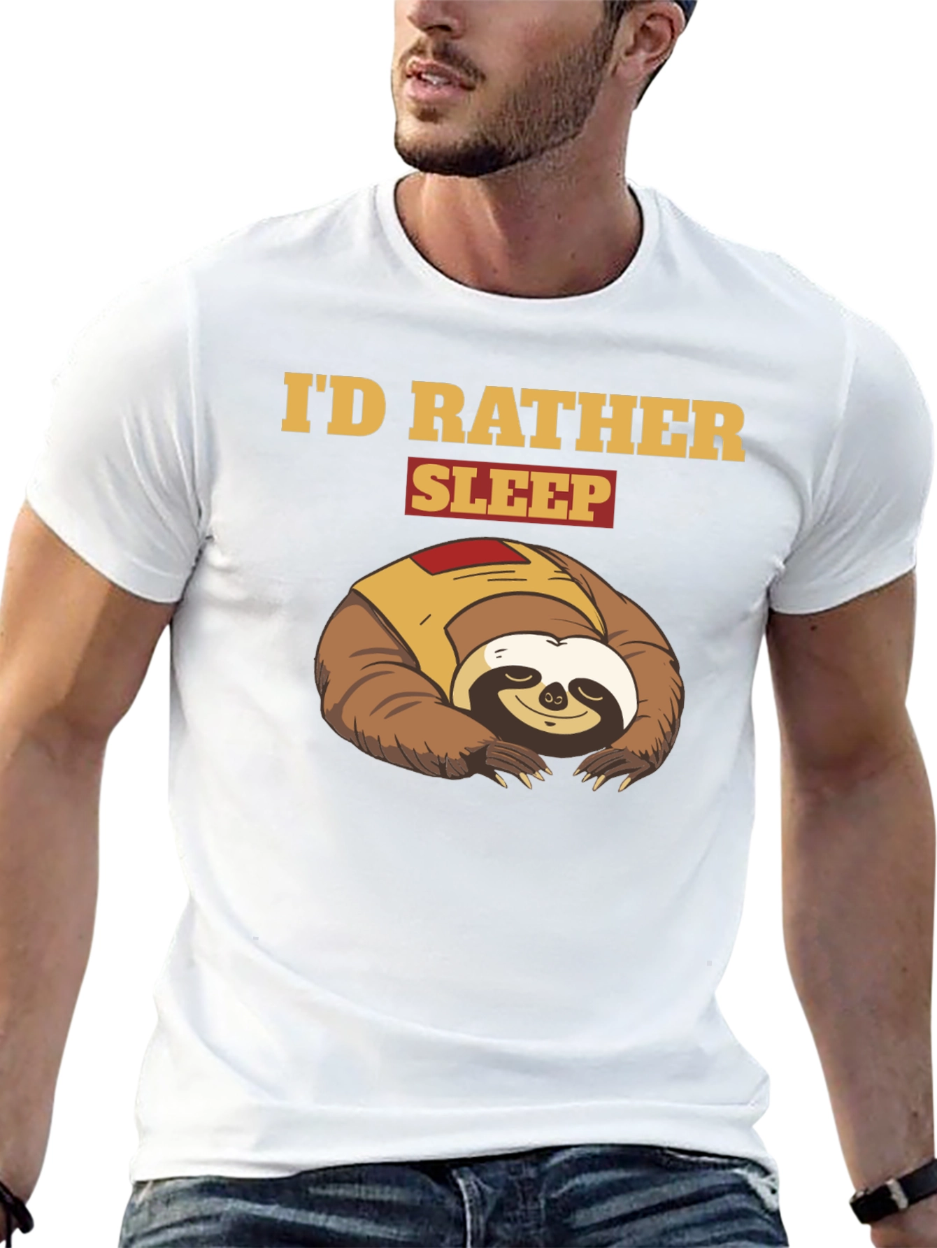 Id Rather Sleep Sloth Graphic T-Shirt