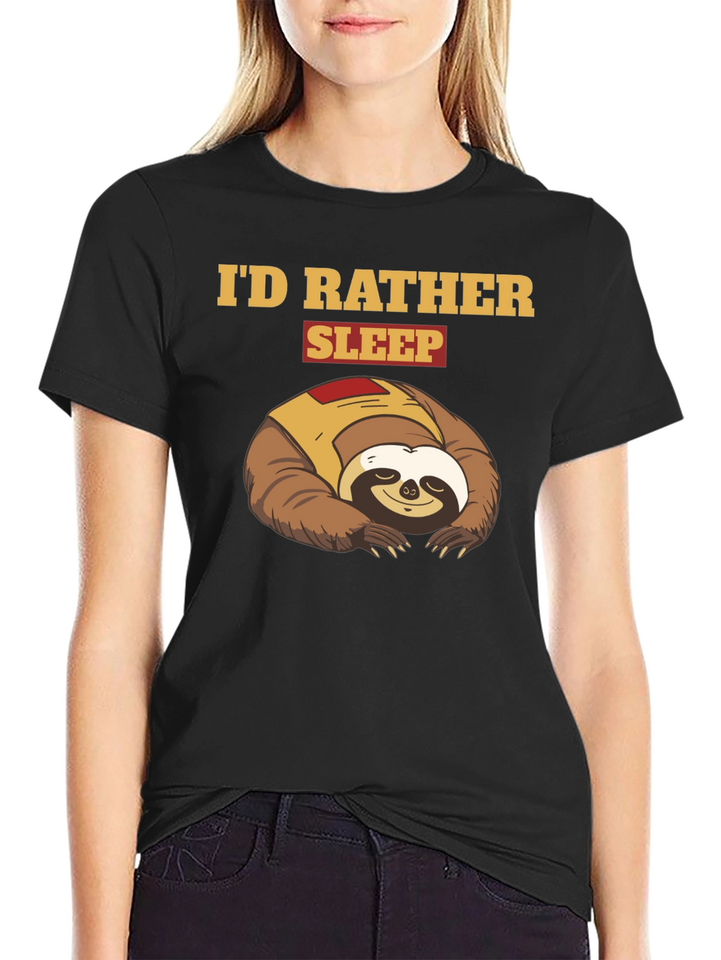 Id Rather Sleep Sloth Graphic T-Shirt