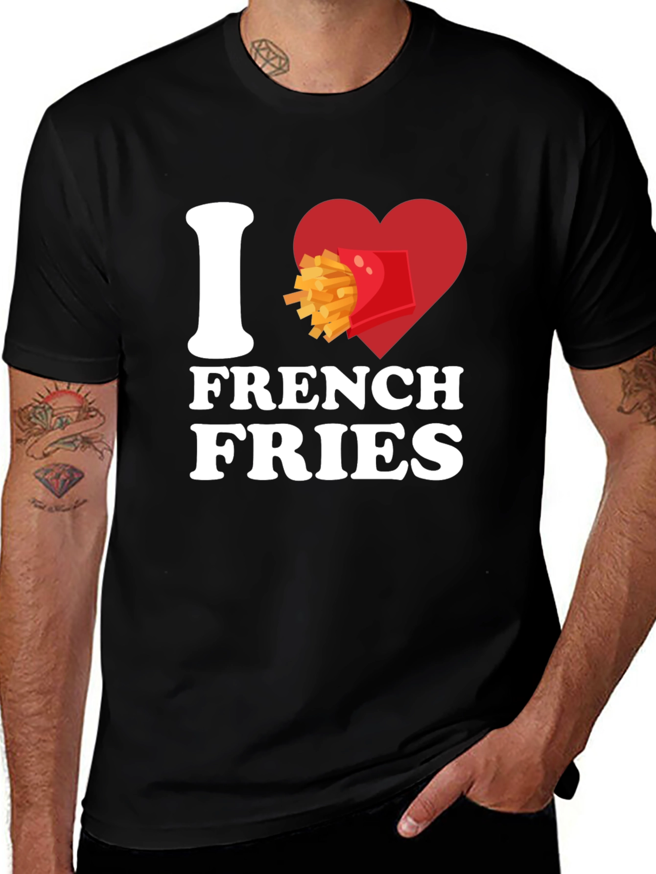 I Heart French Fries Graphic T-Shirt