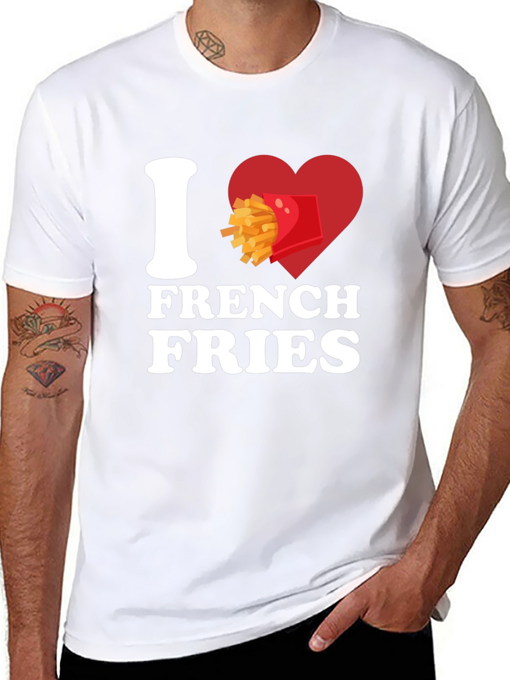 I Heart French Fries Graphic T-Shirt