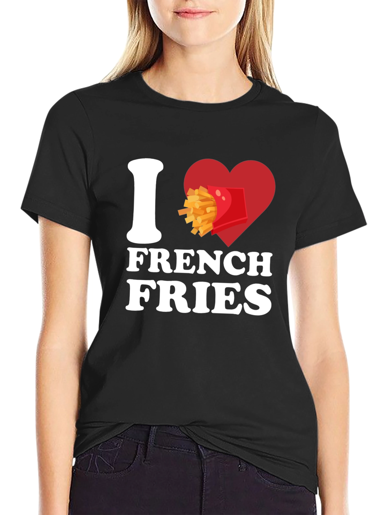 I Heart French Fries Graphic T-Shirt