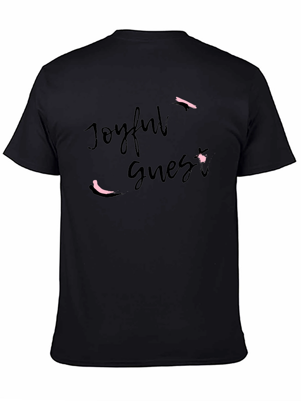 Joyful Guest Graphic Tee - Stylish Unisex Black T-Shirt