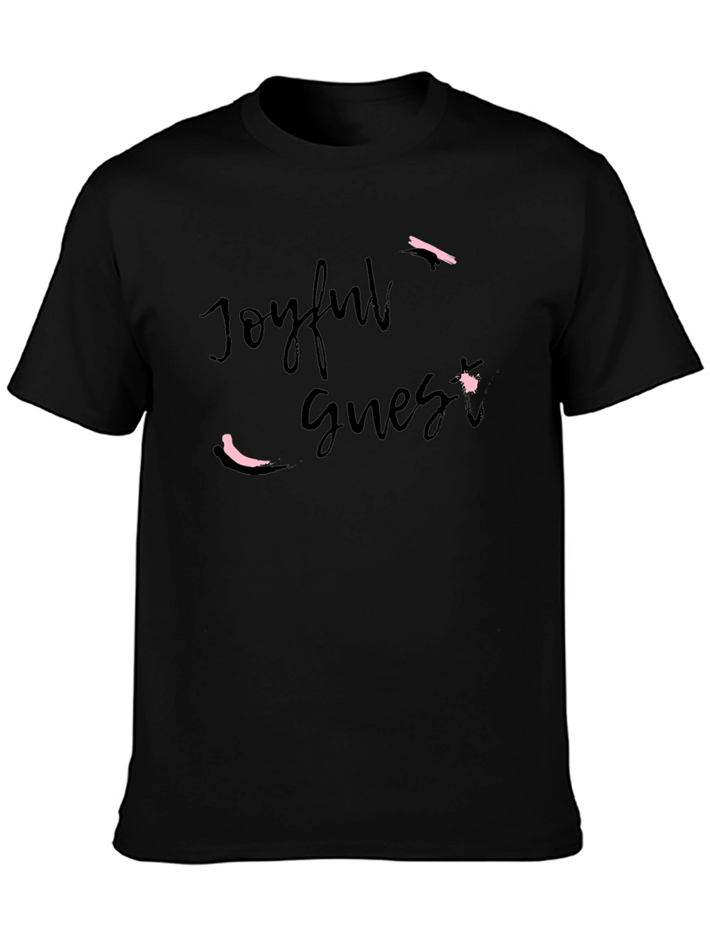Joyful Guest Graphic Tee - Stylish Unisex Black T-Shirt