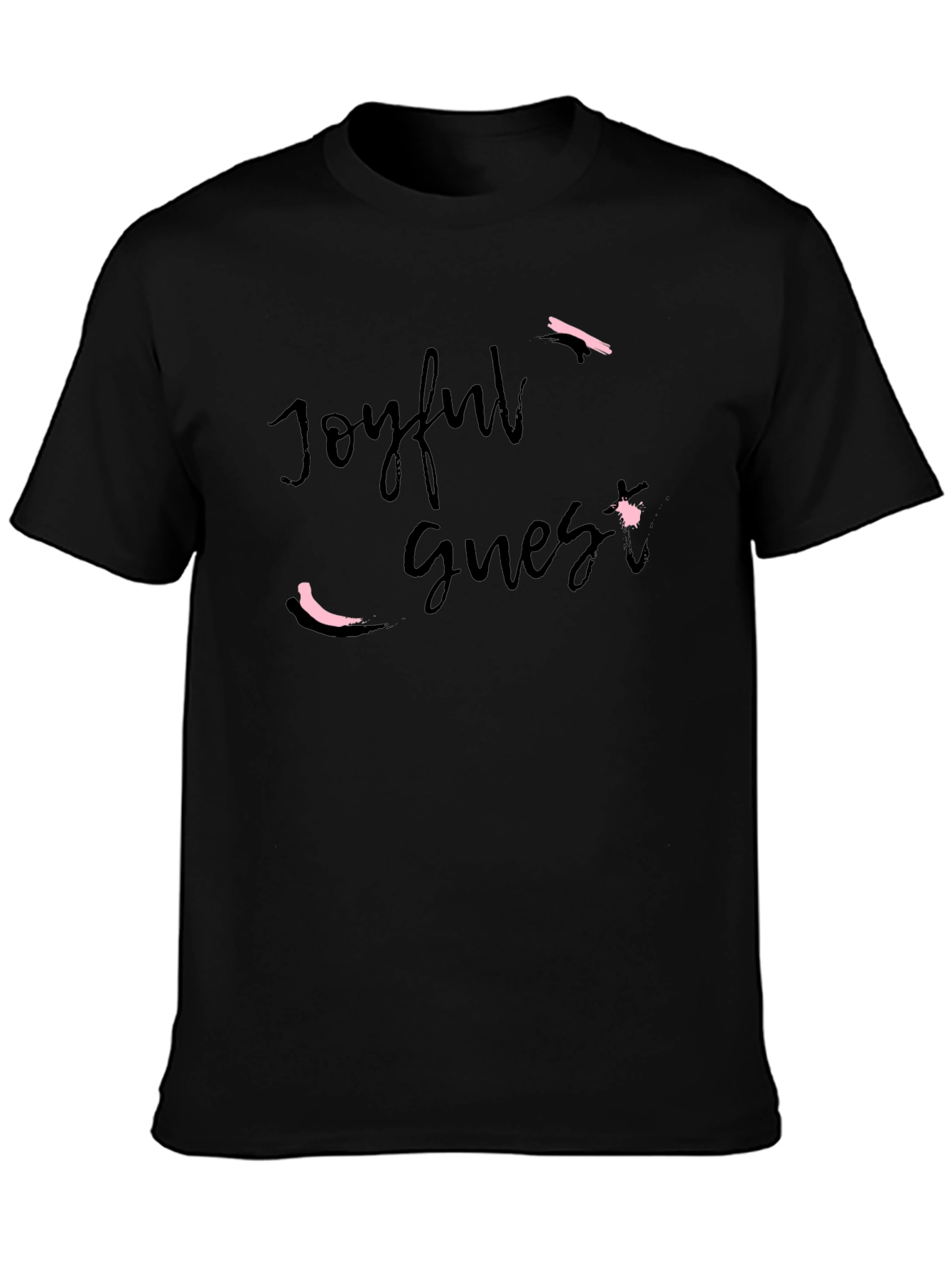 Joyful Guest Graphic Tee - Stylish Unisex Black T-Shirt