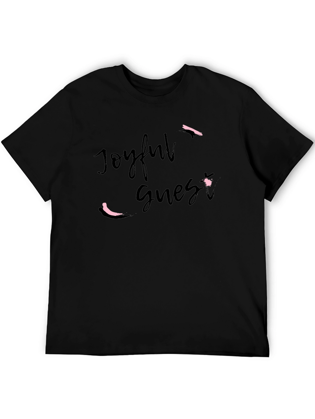 Joyful Guest Graphic Tee - Stylish Unisex Black T-Shirt