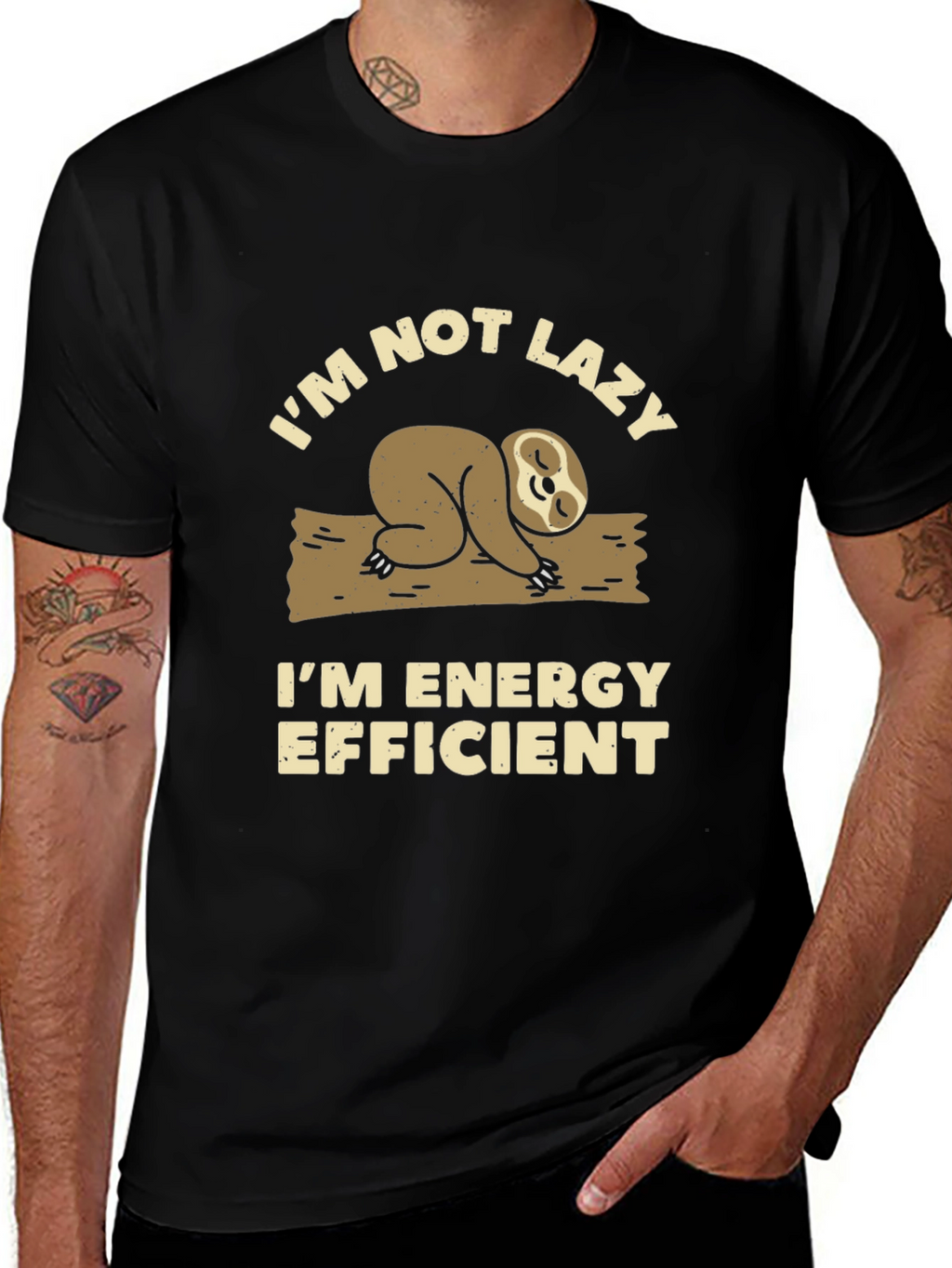 Funny Sloth T-Shirt - Im Not Lazy Energy Efficient