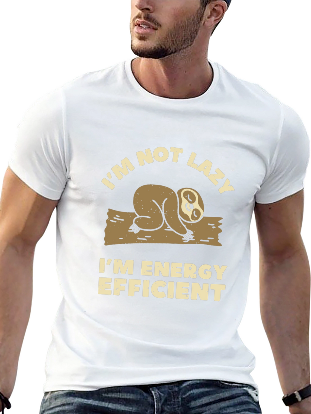 Funny Sloth T-Shirt - Im Not Lazy Energy Efficient