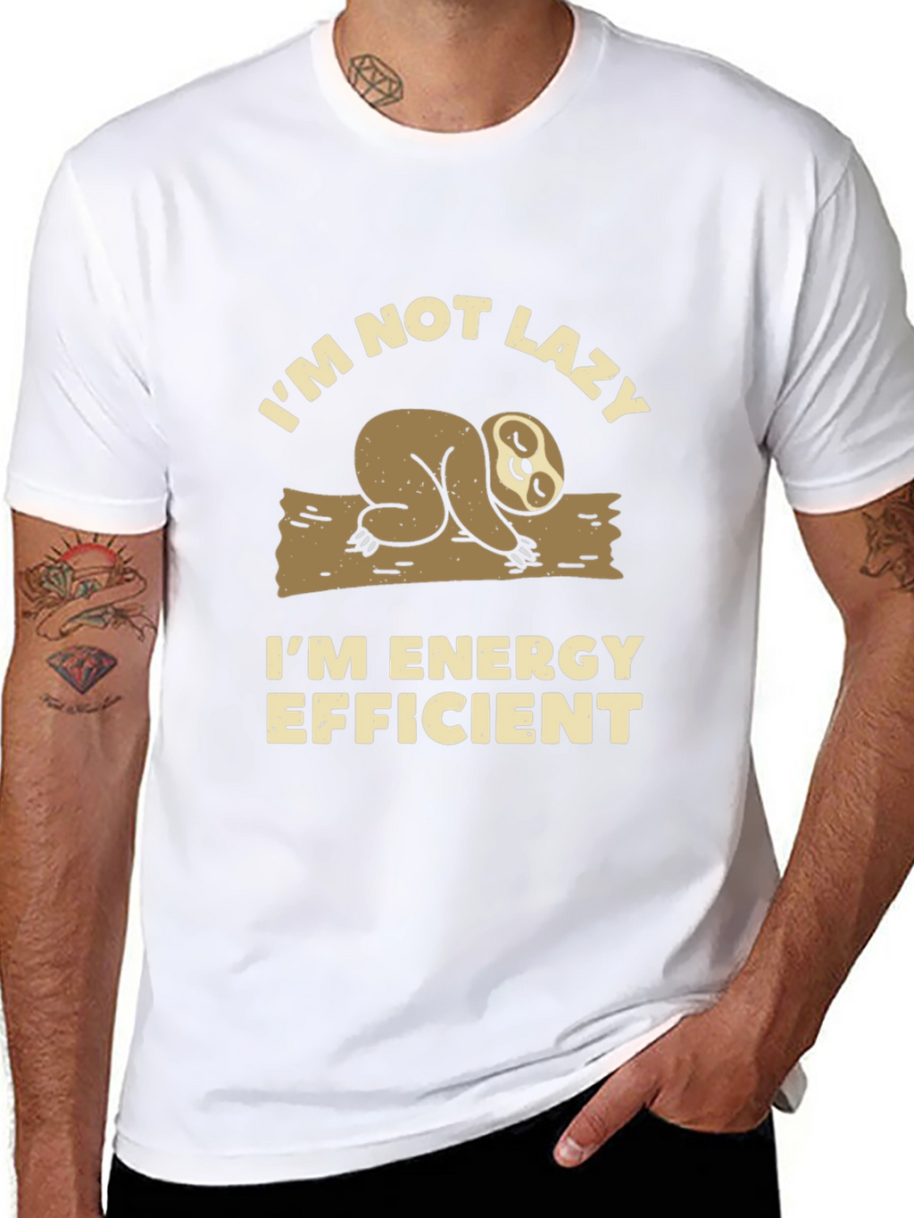 Funny Sloth T-Shirt - Im Not Lazy Energy Efficient