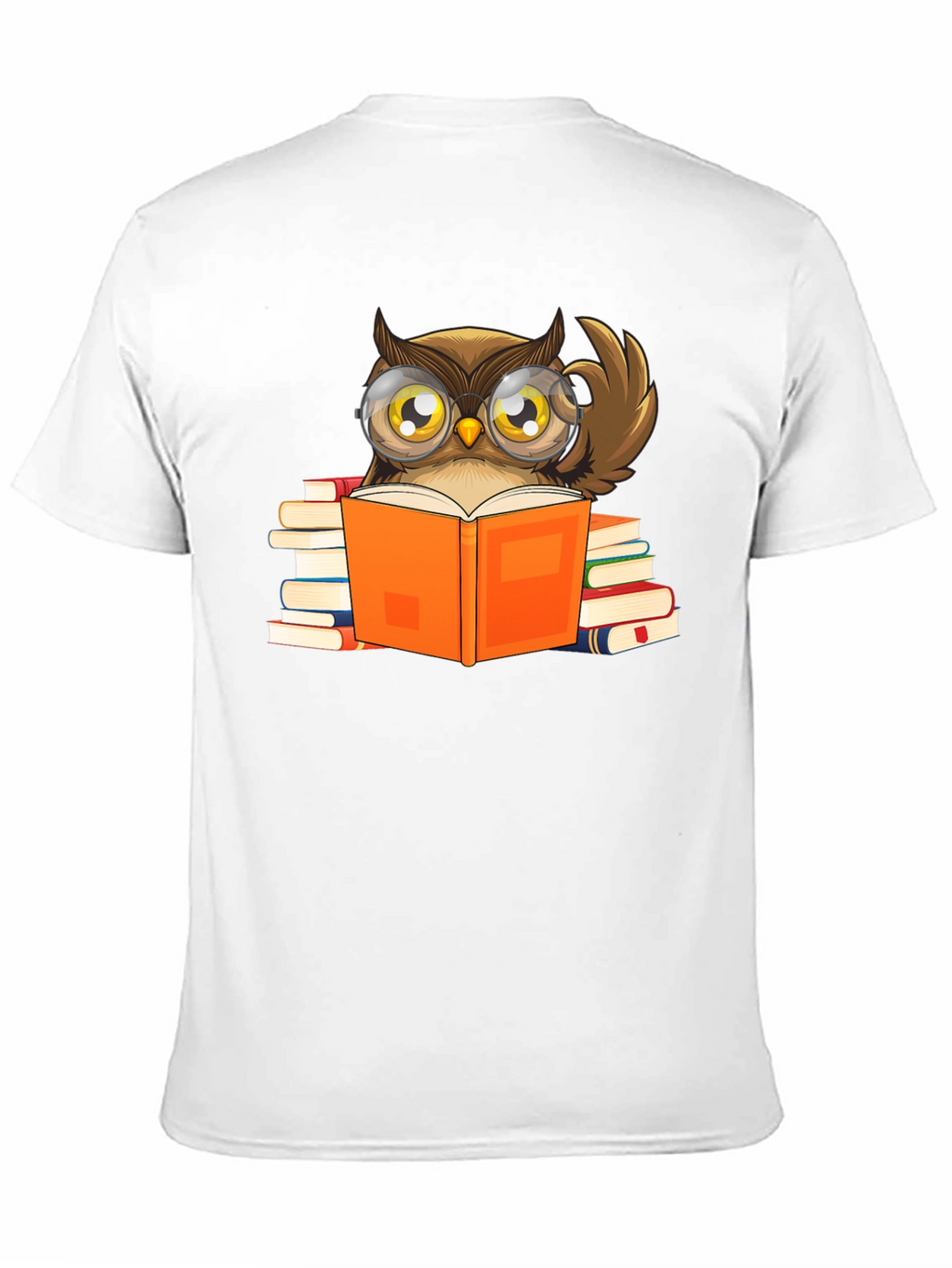 Owl Reading Book T-Shirt - Black