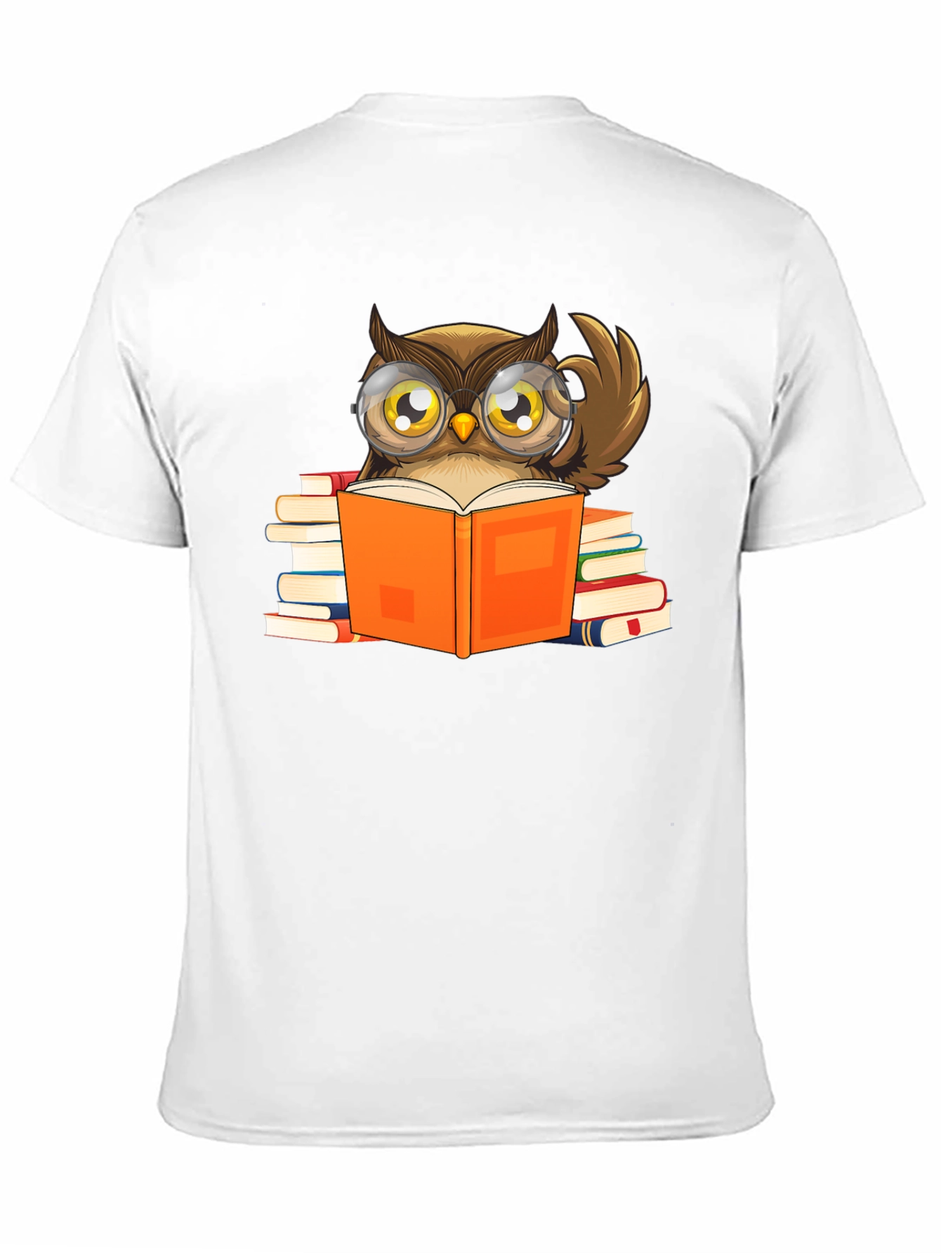 Owl Reading Book T-Shirt - Black