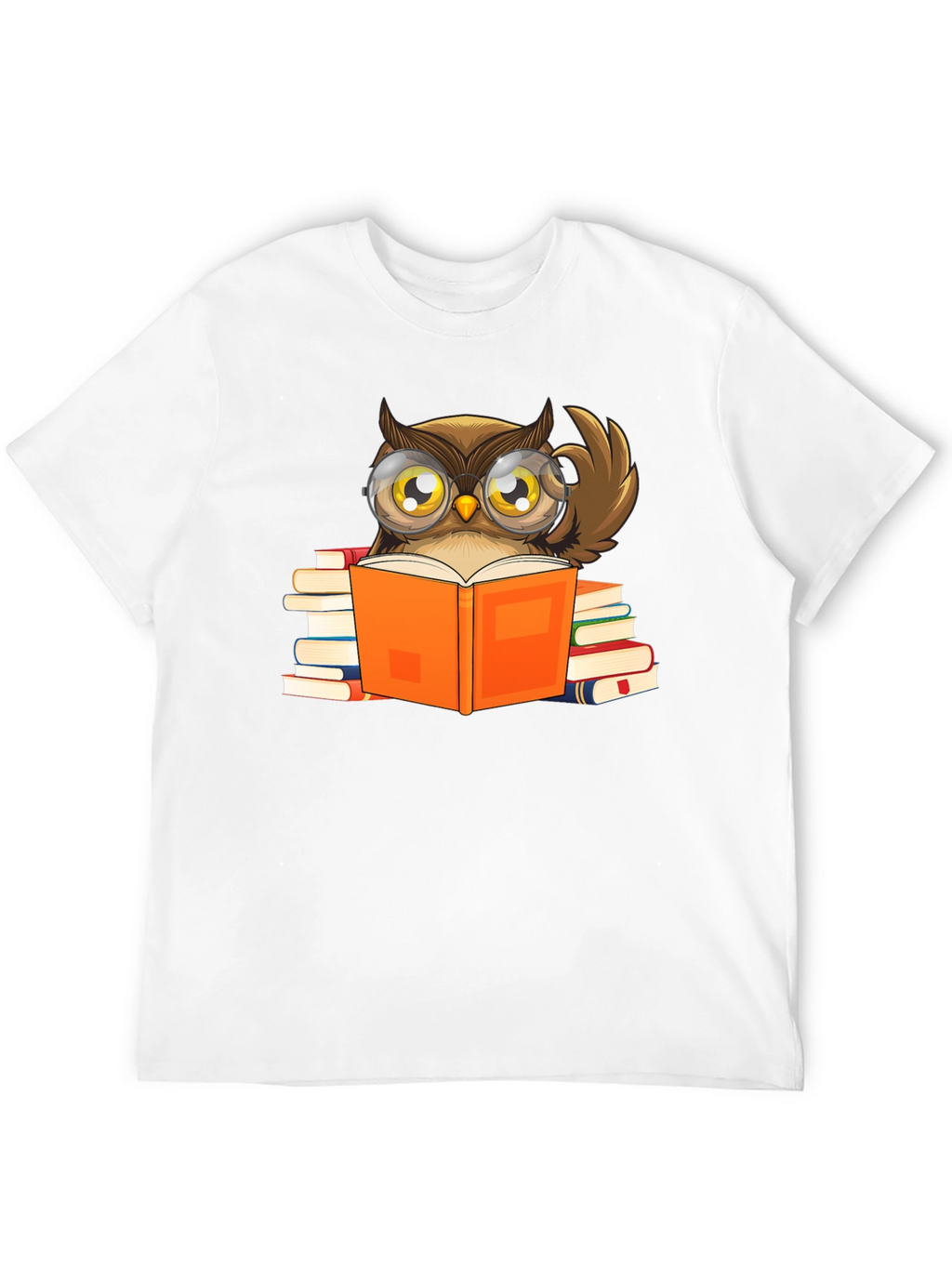 Owl Reading Book T-Shirt - Black