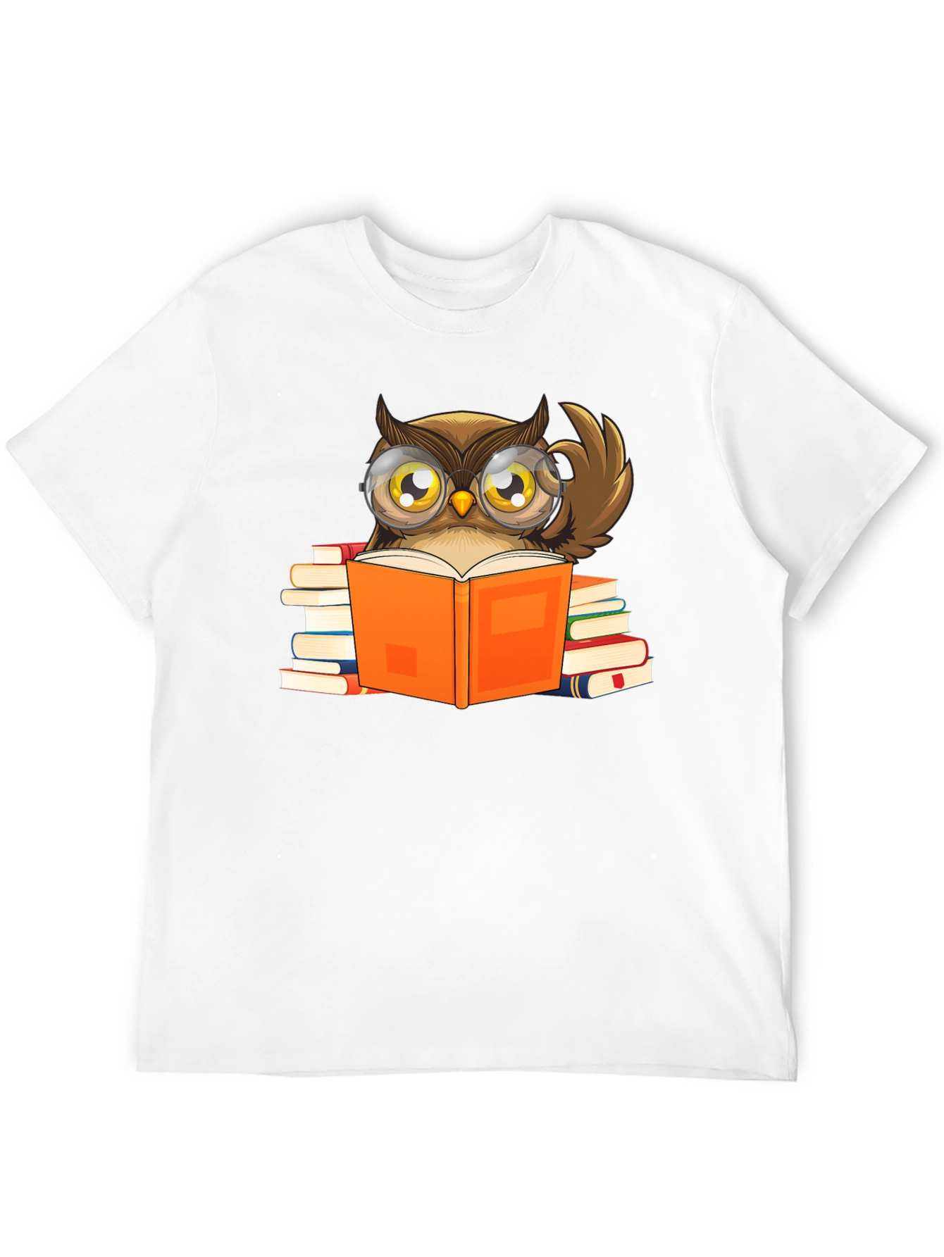 Owl Reading Book T-Shirt - Black