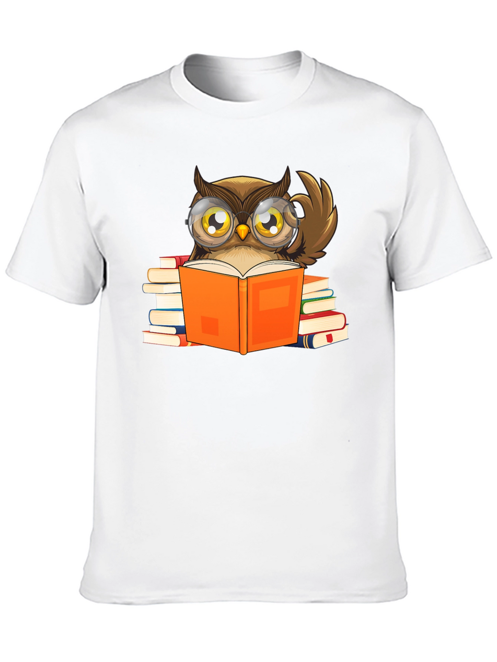 Owl Reading Book T-Shirt - Black