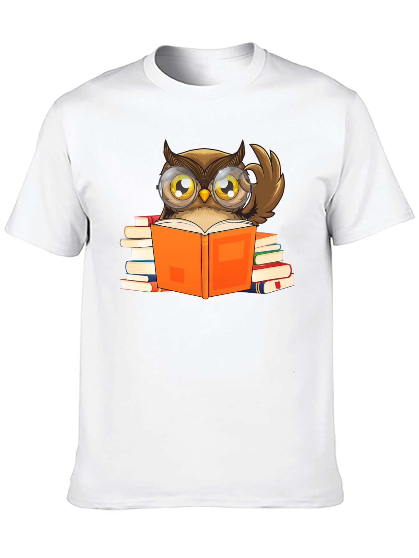 Owl Reading Book T-Shirt - Black