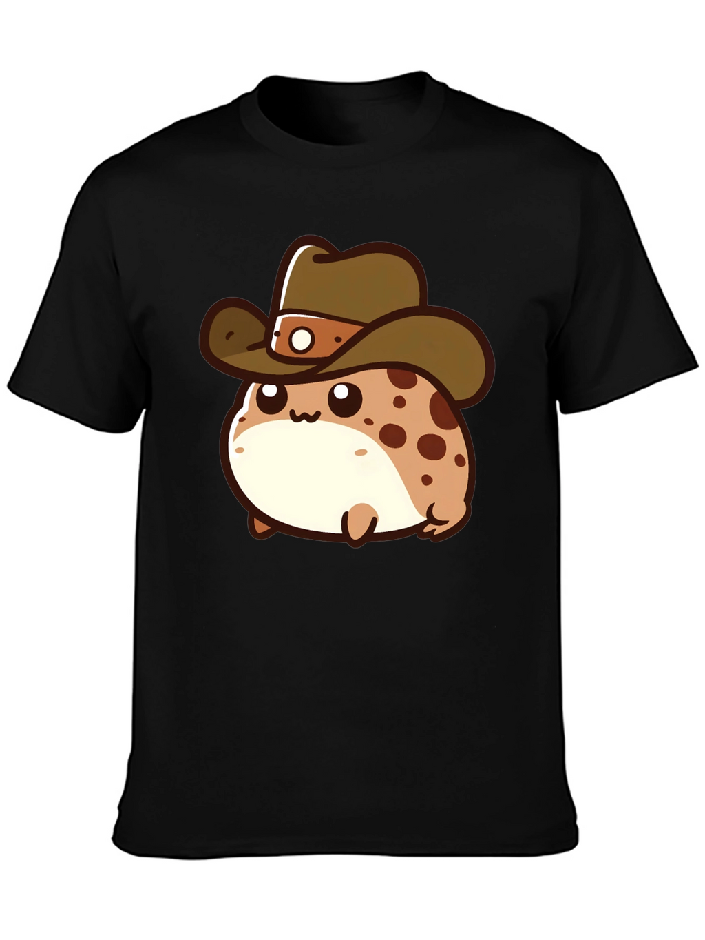Cartoon Cowboy Frog T-Shirt - Black