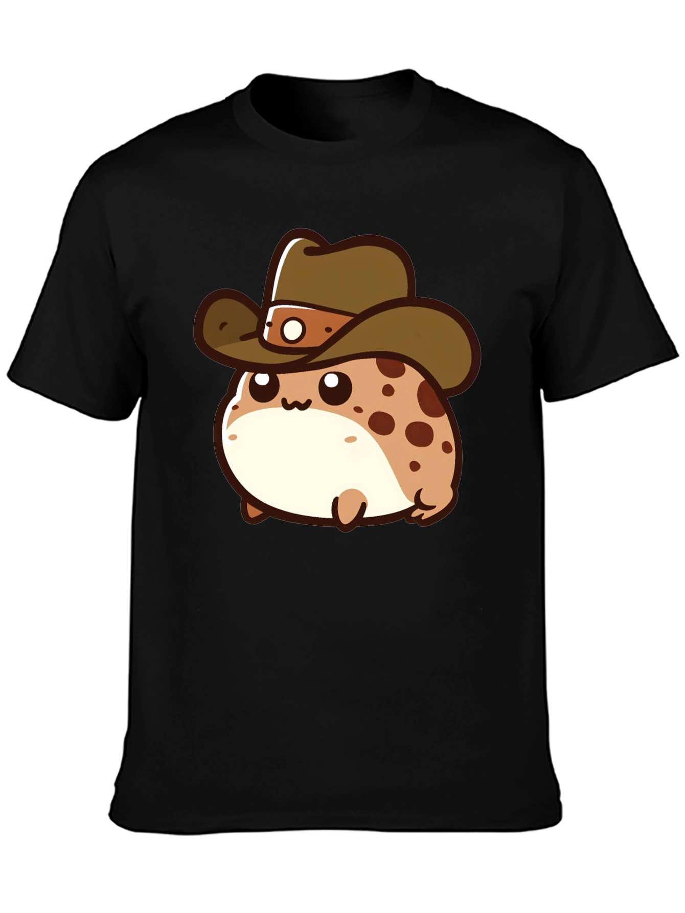 Cartoon Cowboy Frog T-Shirt - Black