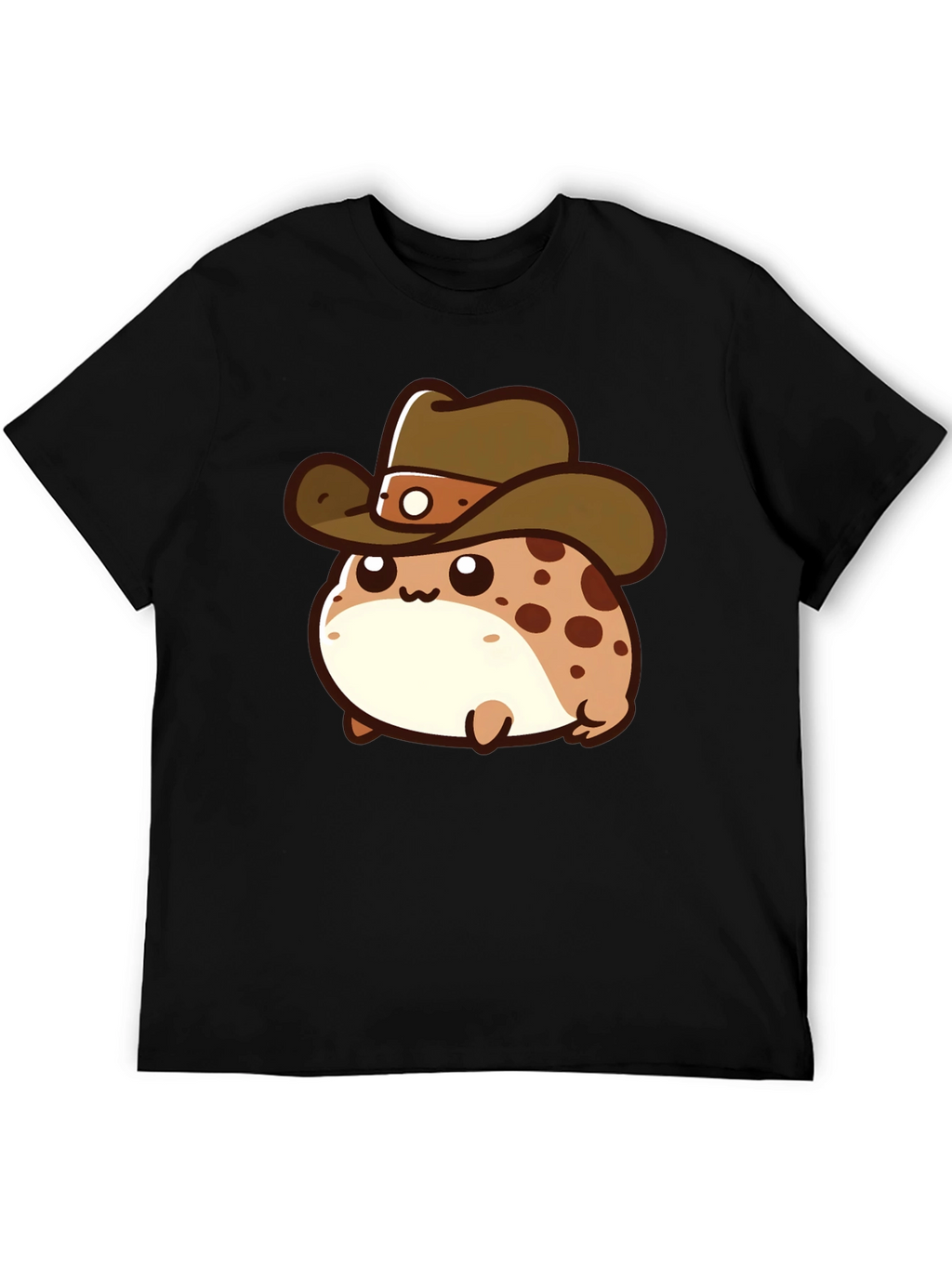 Cartoon Cowboy Frog T-Shirt - Black