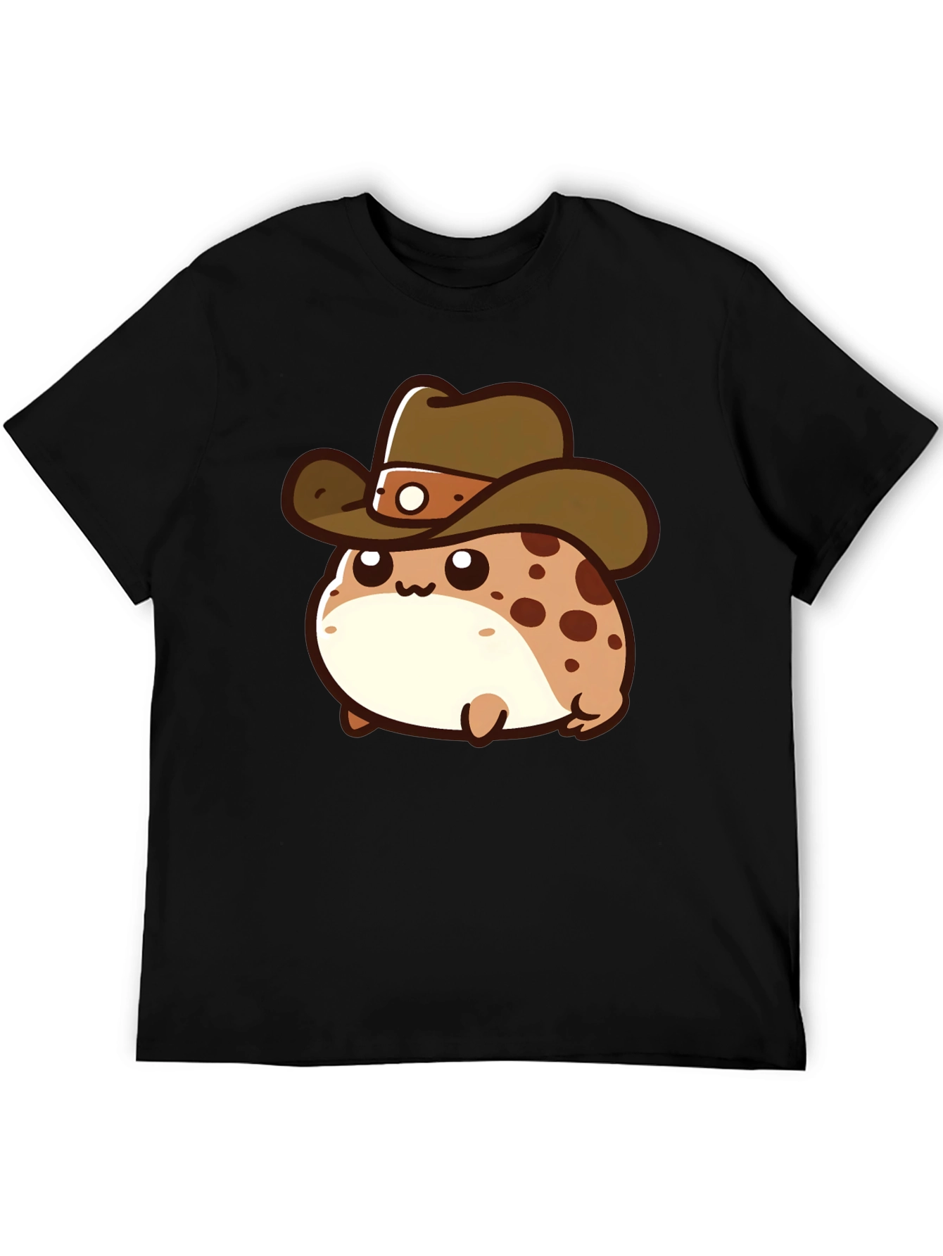Cartoon Cowboy Frog T-Shirt - Black
