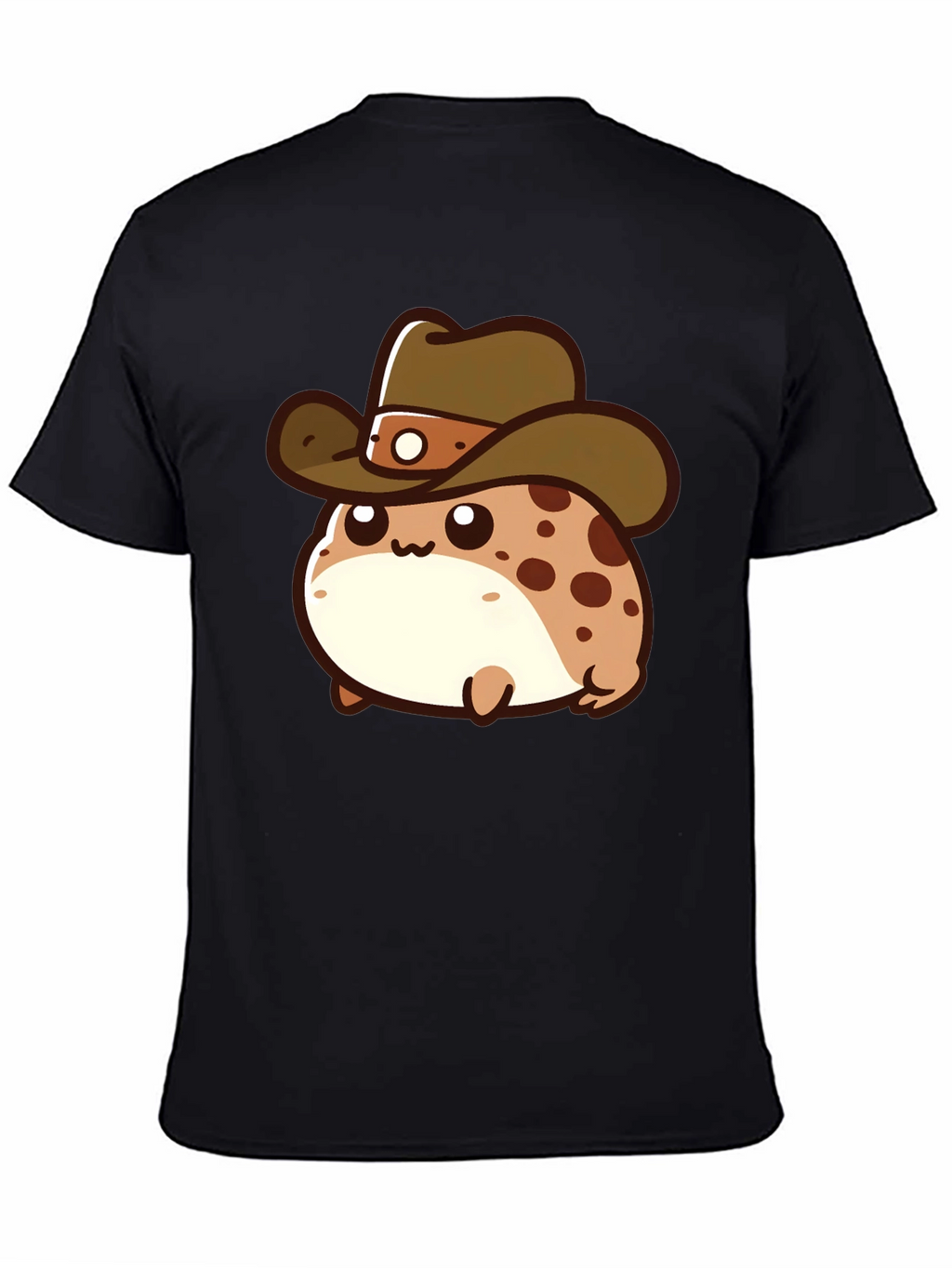 Cartoon Cowboy Frog T-Shirt - Black