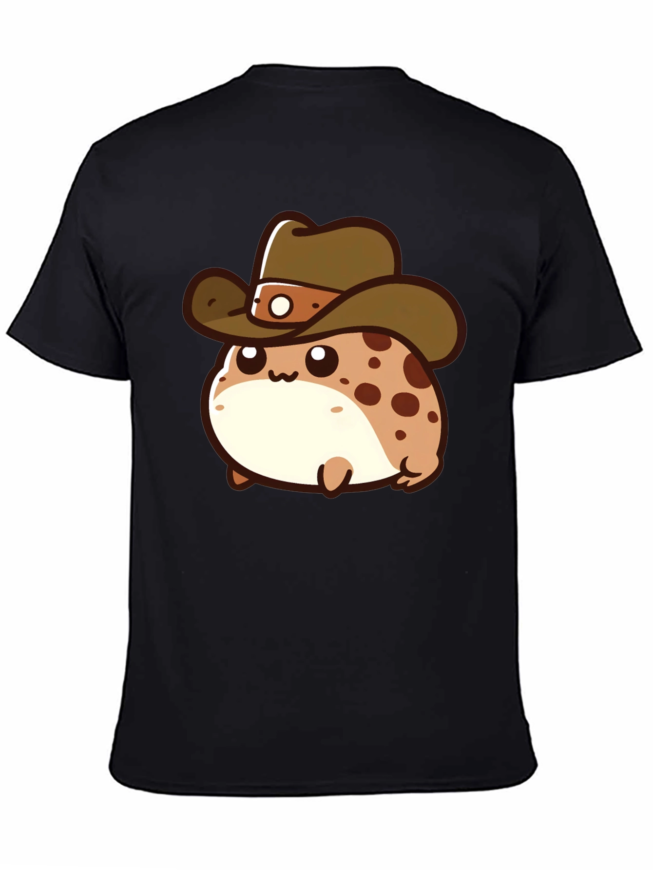 Cartoon Cowboy Frog T-Shirt - Black