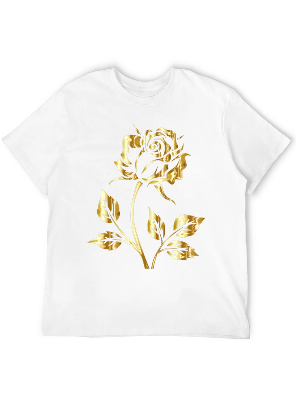 Golden Rose Graphic Black T-Shirt