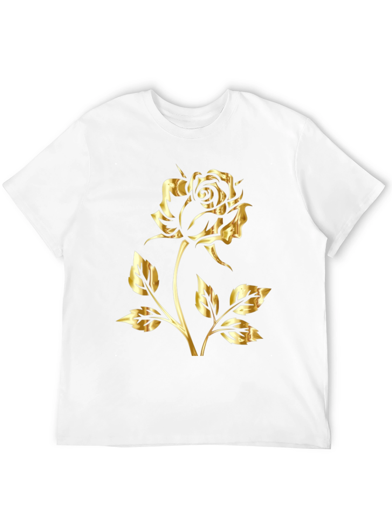Golden Rose Graphic Black T-Shirt