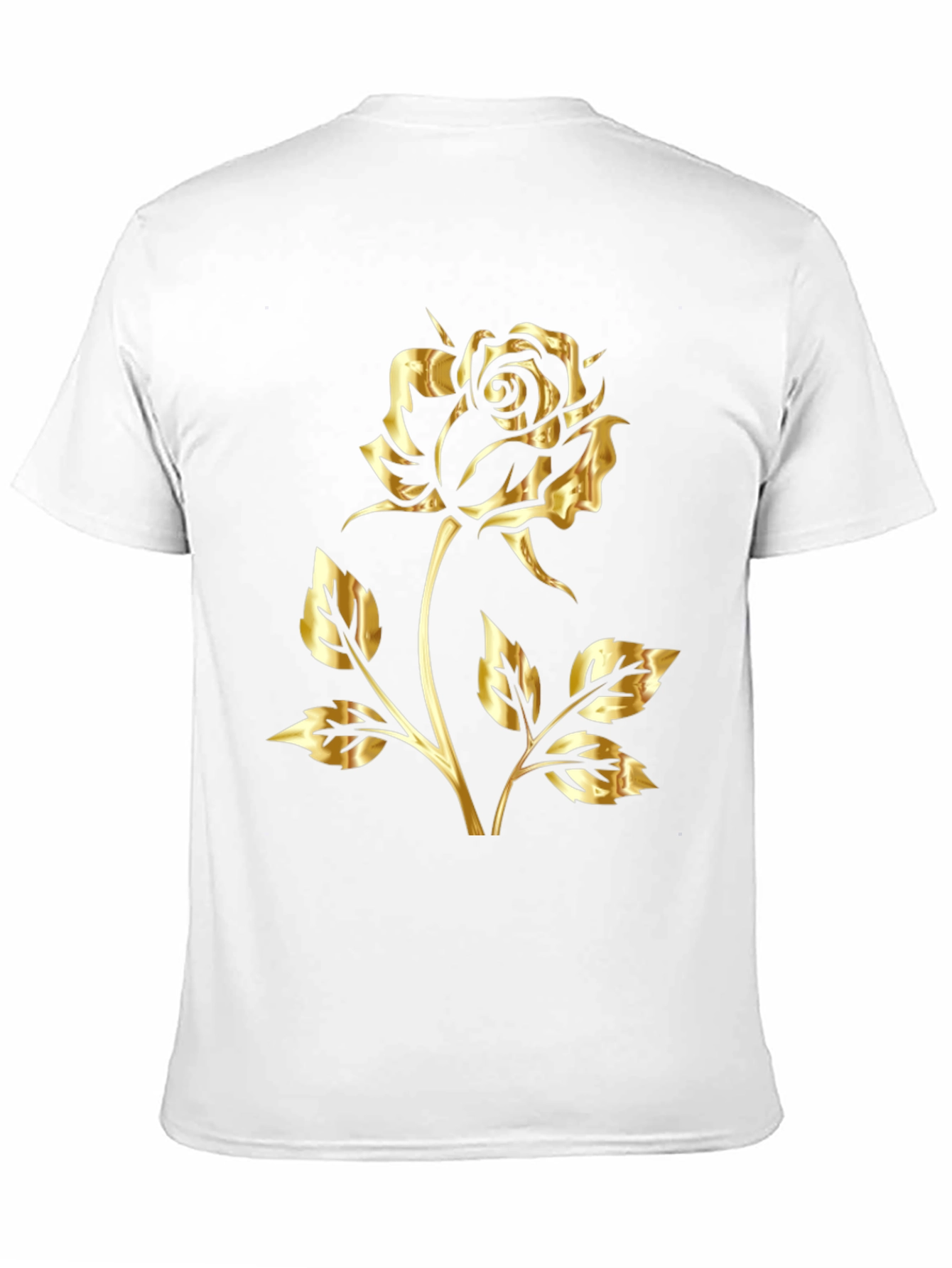 Golden Rose Graphic Black T-Shirt