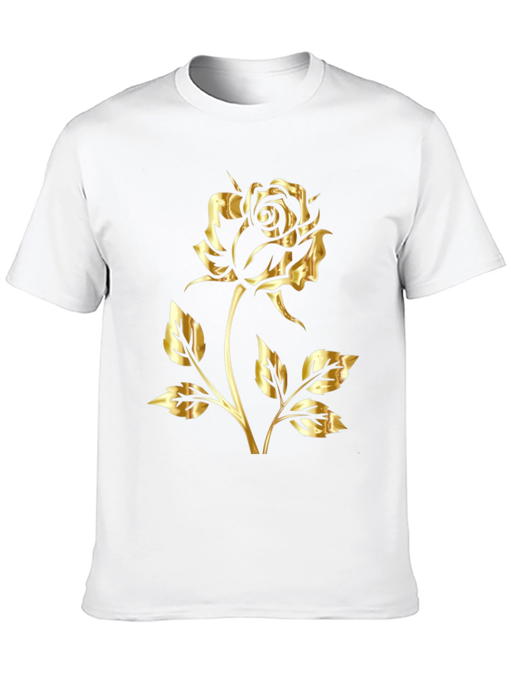 Golden Rose Graphic Black T-Shirt