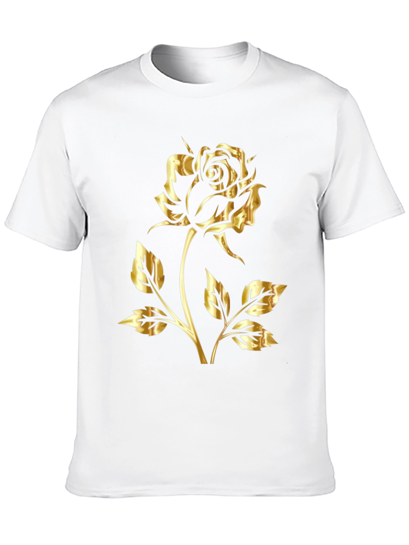 Golden Rose Graphic Black T-Shirt