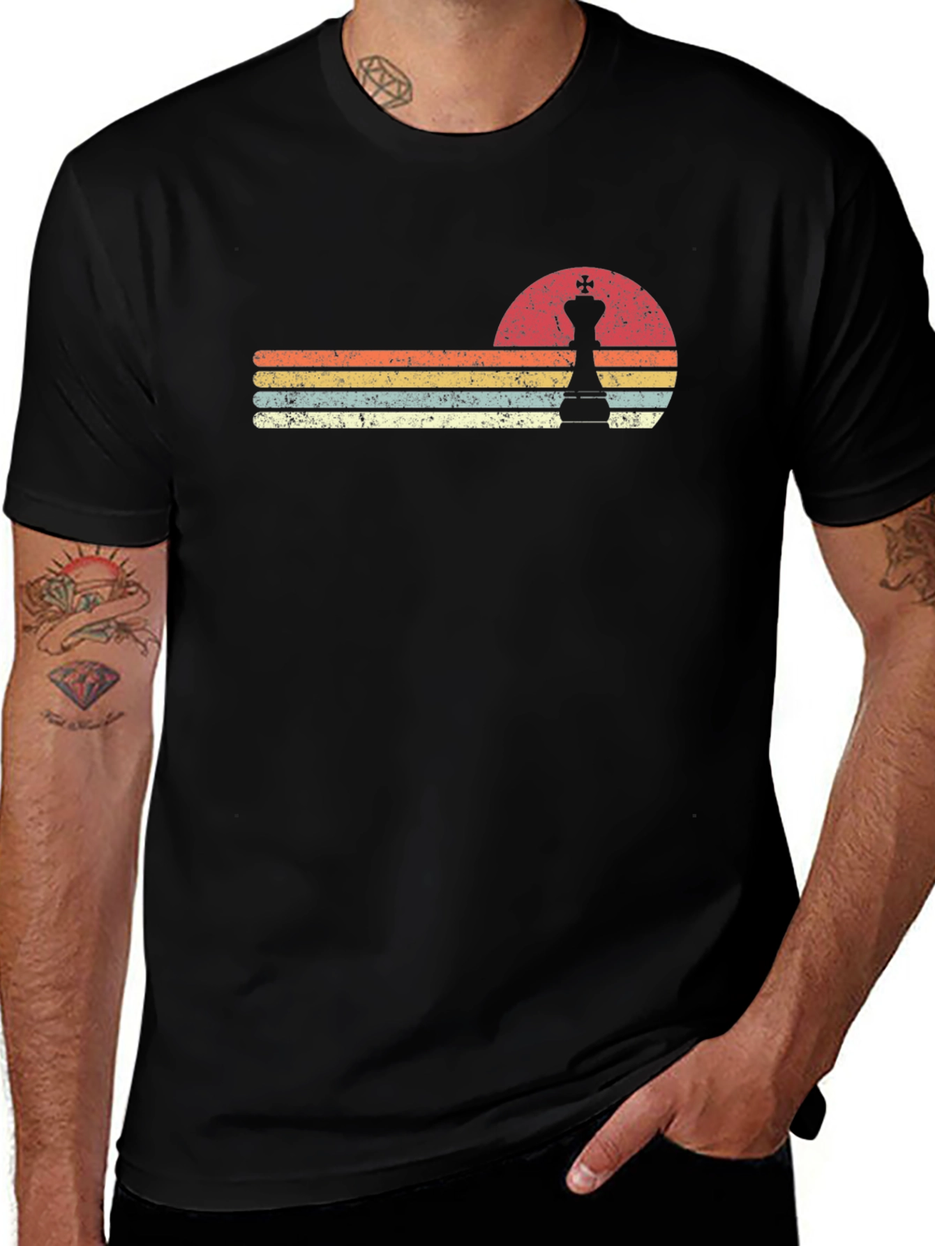 Vintage Sunset Chess King T-Shirt