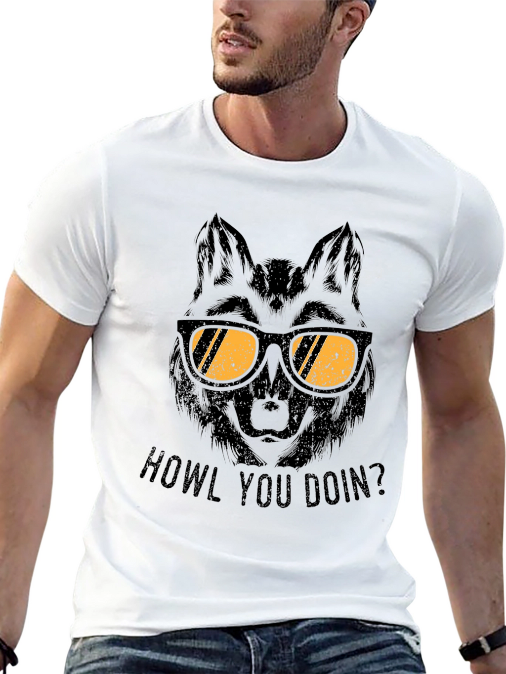 Wolf in Sunglasses T-Shirt - Howl You Doin?