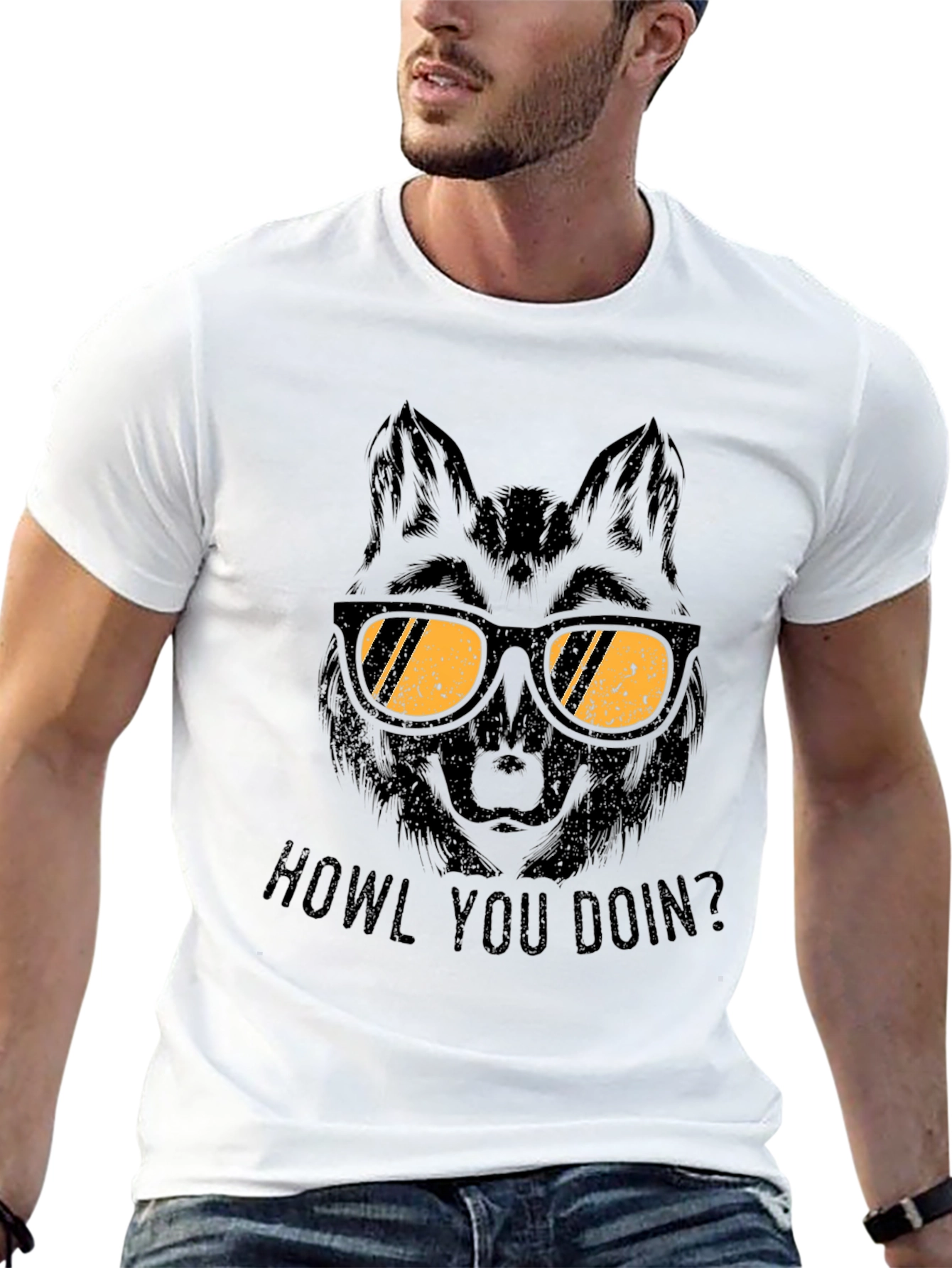 Wolf in Sunglasses T-Shirt - Howl You Doin?