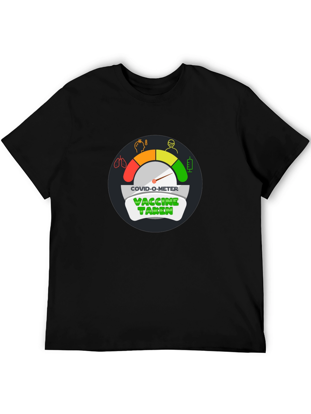 COVID-O-Meter Vaccine Taken Black T-Shirt