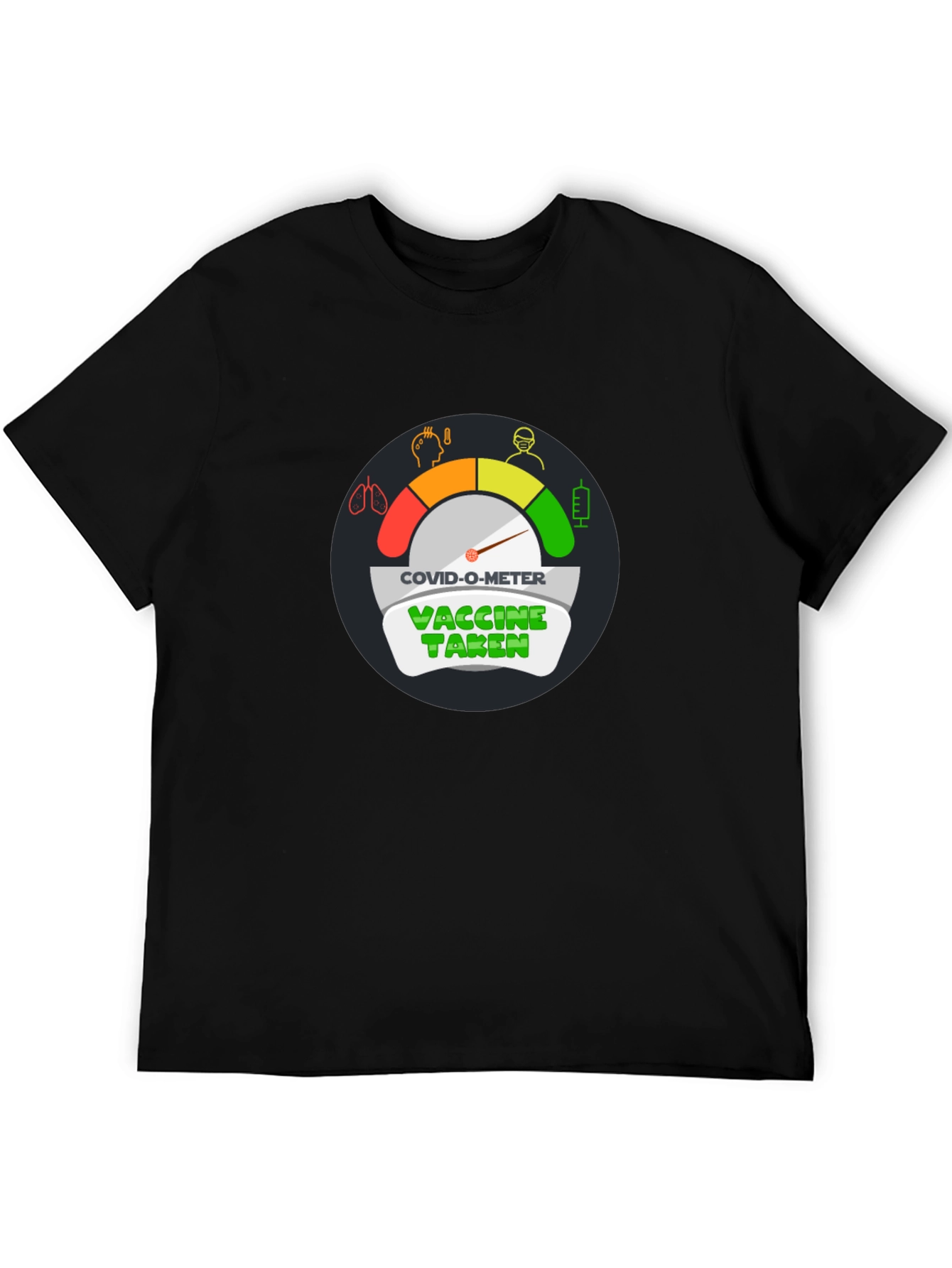 COVID-O-Meter Vaccine Taken Black T-Shirt