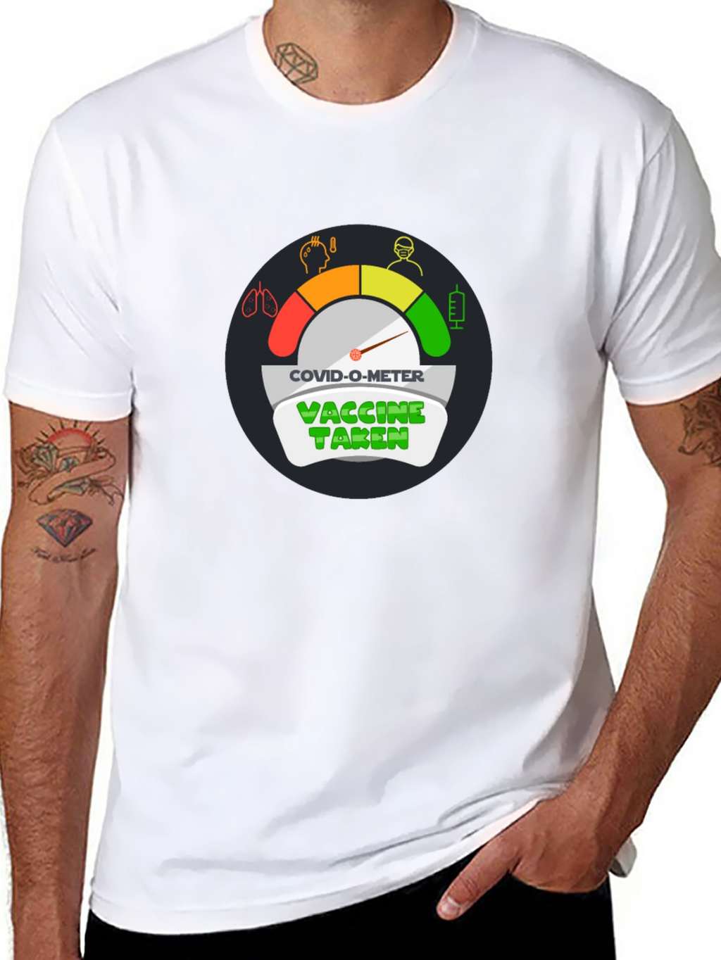 COVID-O-Meter Vaccine Taken Black T-Shirt