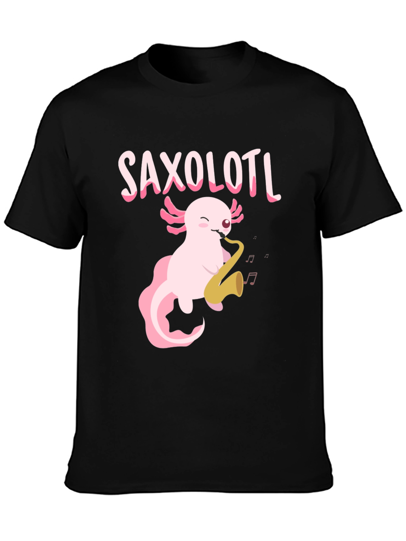 Saxolotl T-Shirt - Axolotl Playing Saxophone Tee