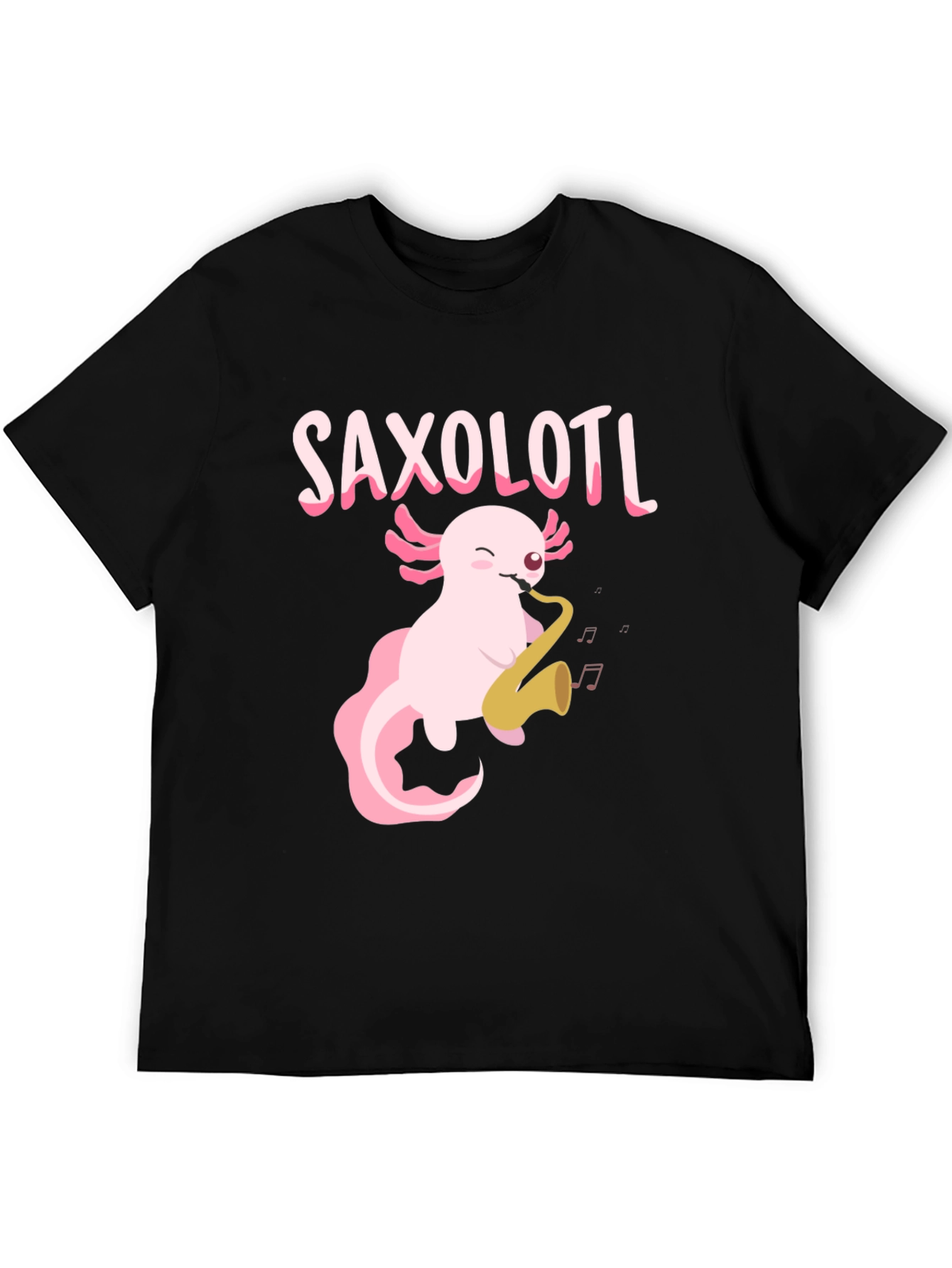 Saxolotl T-Shirt - Axolotl Playing Saxophone Tee