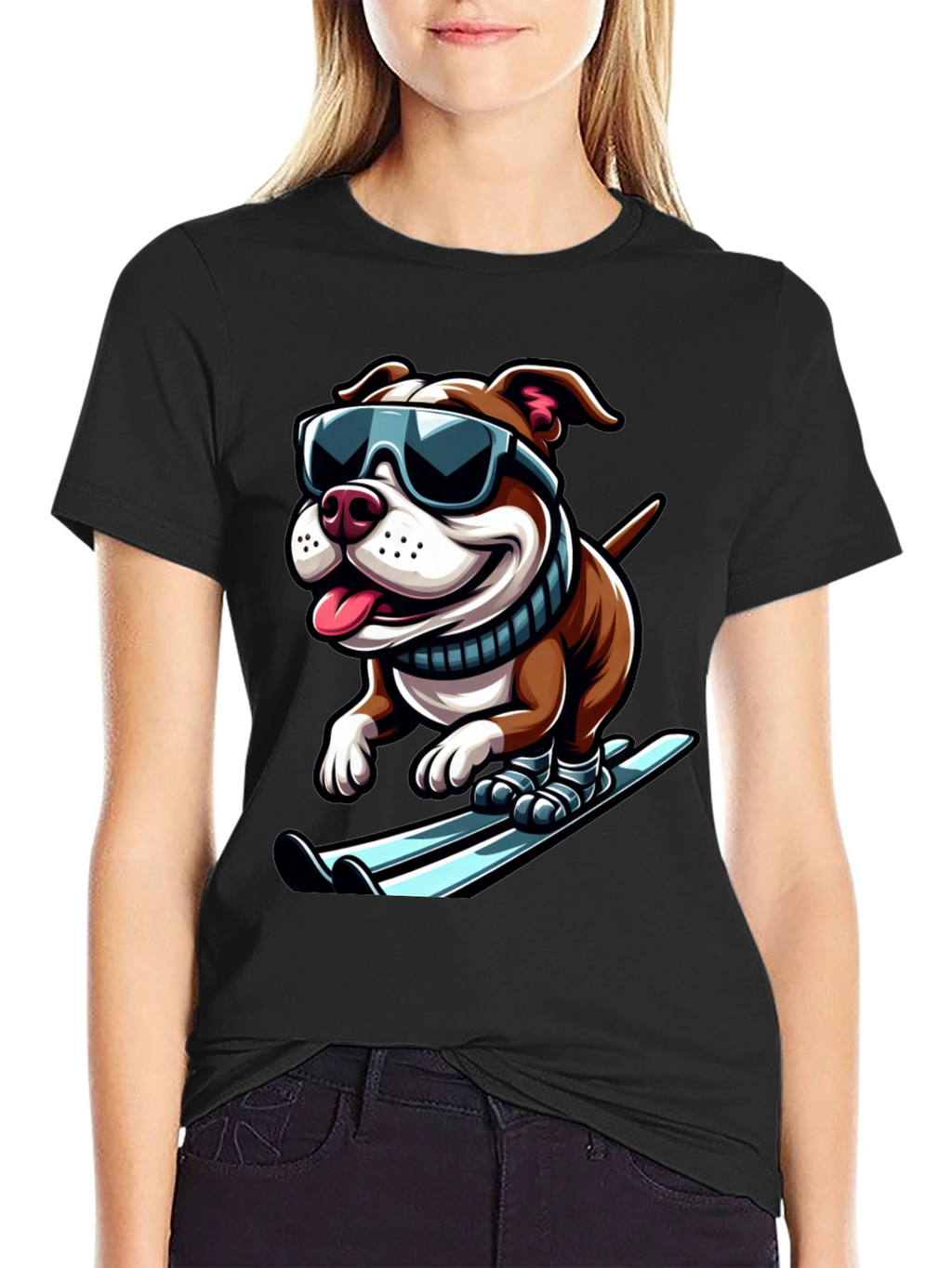 Dog Skiing T-Shirt - Cool Canine Athlete