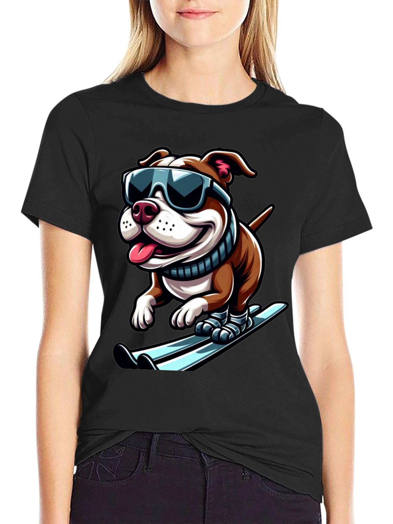 Dog Skiing T-Shirt - Cool Canine Athlete