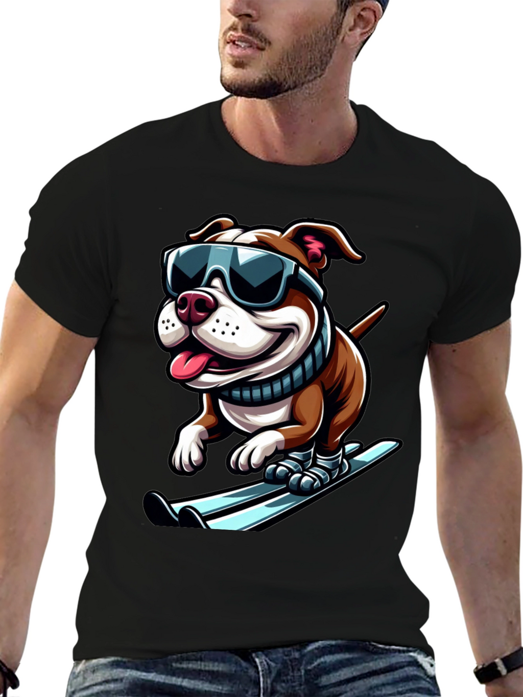 Dog Skiing T-Shirt - Cool Canine Athlete