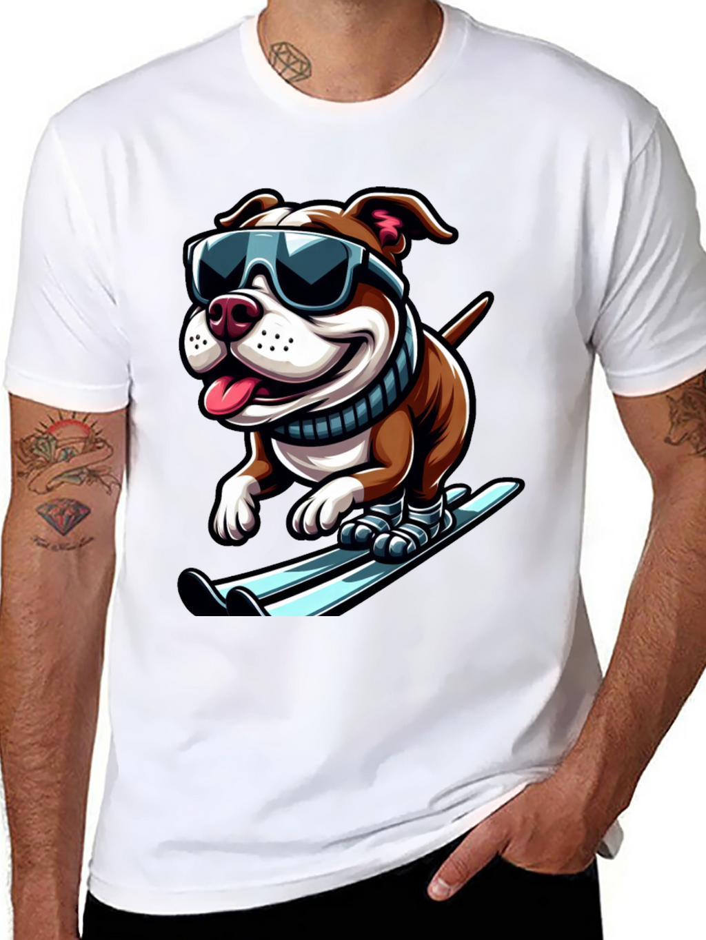 Dog Skiing T-Shirt - Cool Canine Athlete
