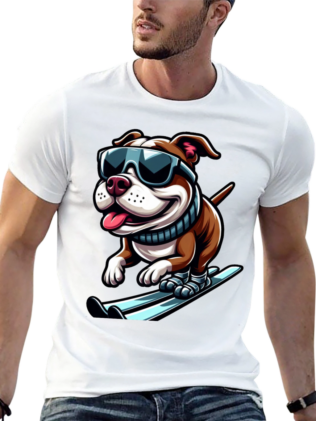 Dog Skiing T-Shirt - Cool Canine Athlete