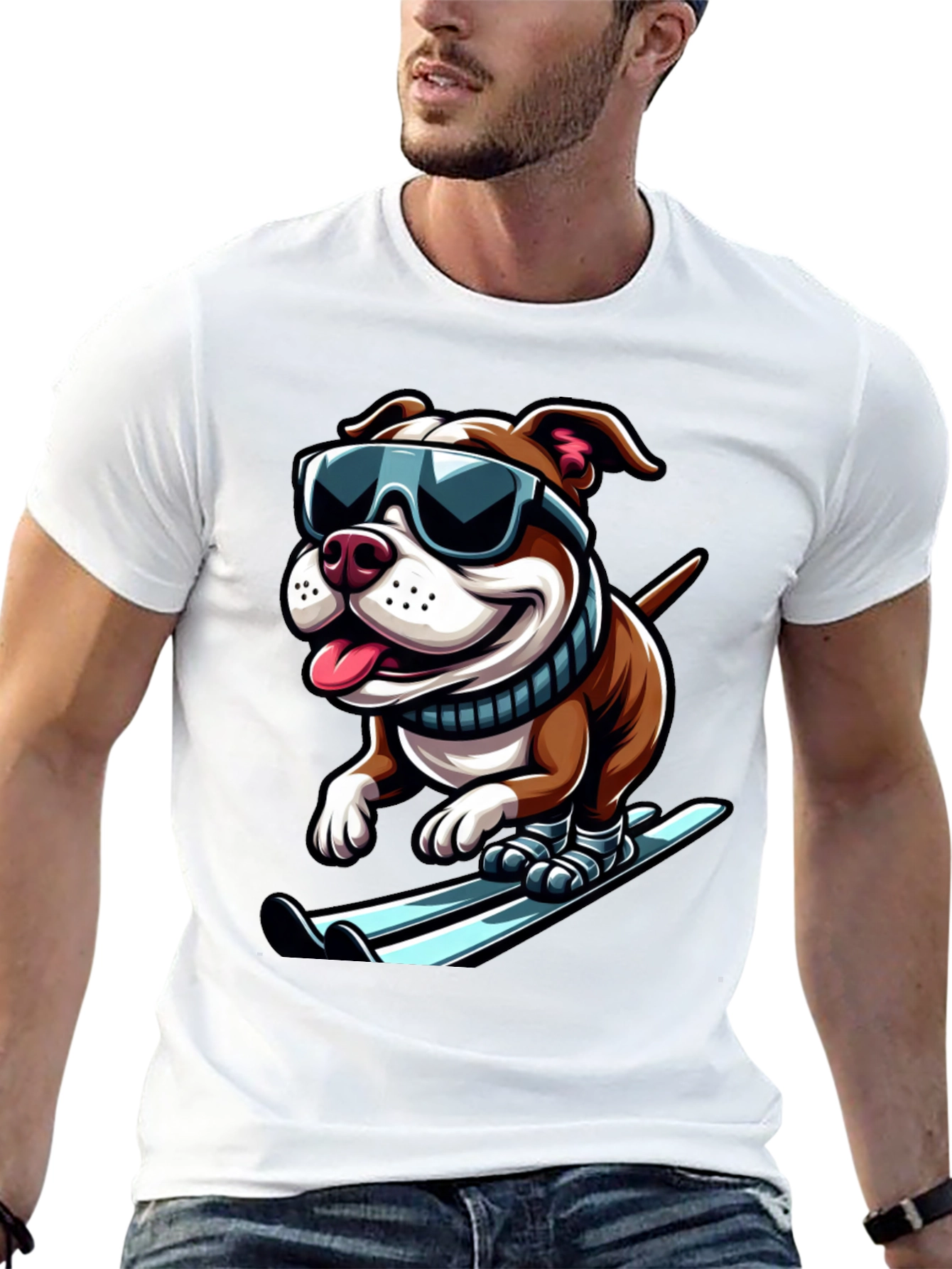 Dog Skiing T-Shirt - Cool Canine Athlete