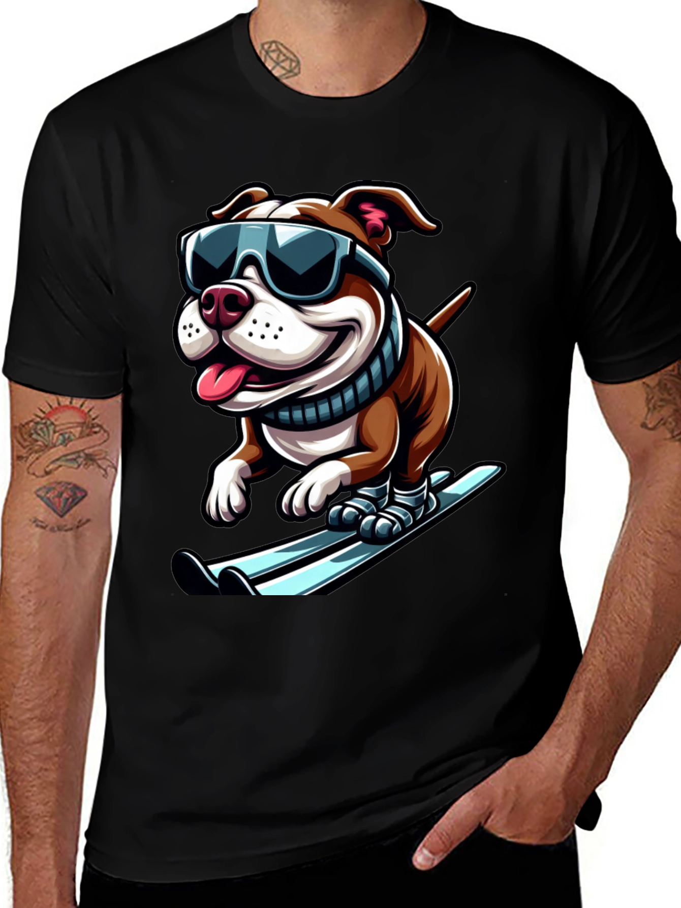 Dog Skiing T-Shirt - Cool Canine Athlete