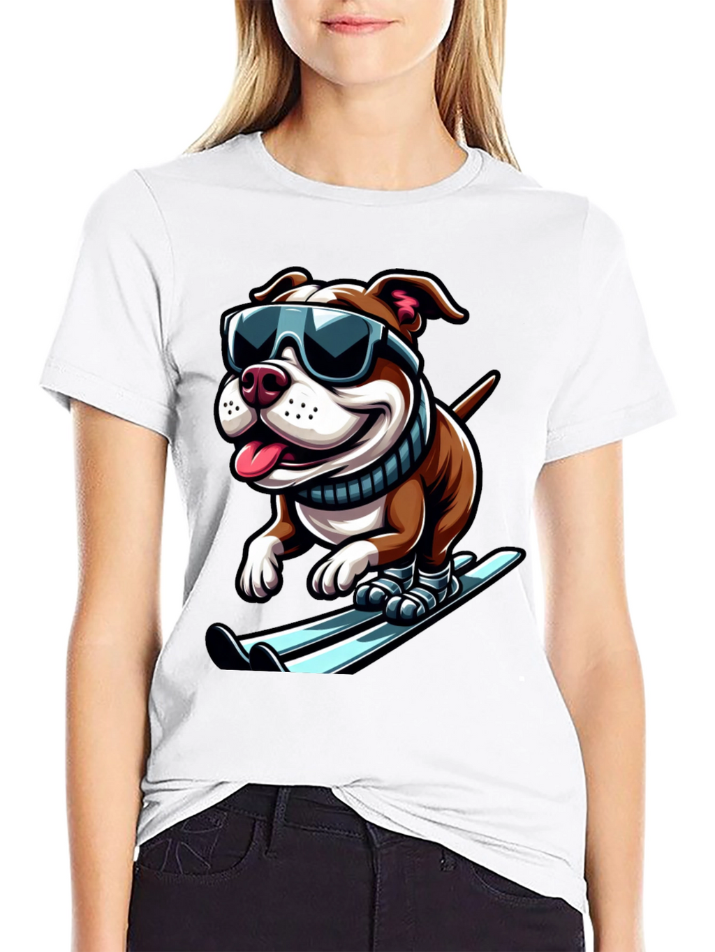 Dog Skiing T-Shirt - Cool Canine Athlete