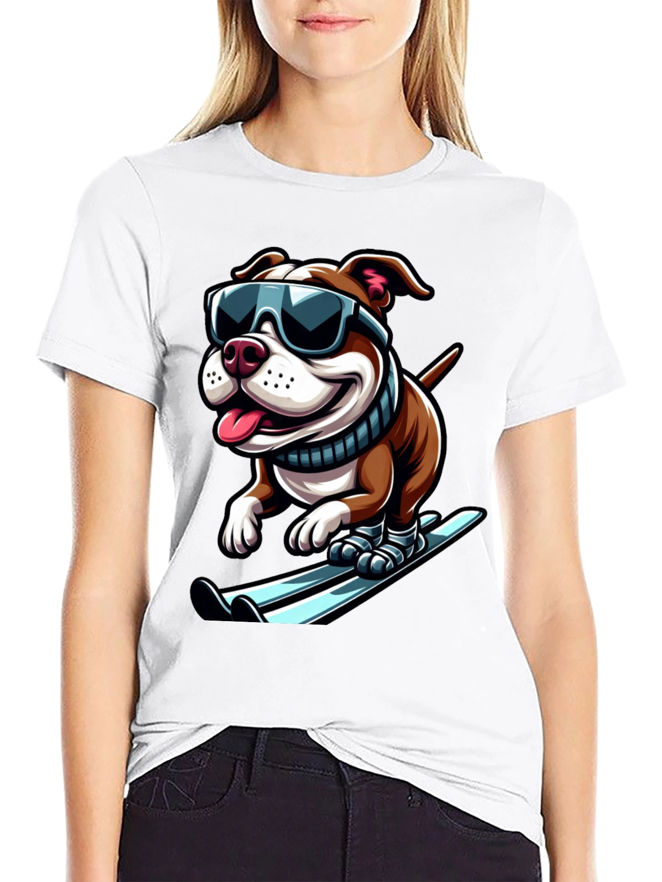 Dog Skiing T-Shirt - Cool Canine Athlete